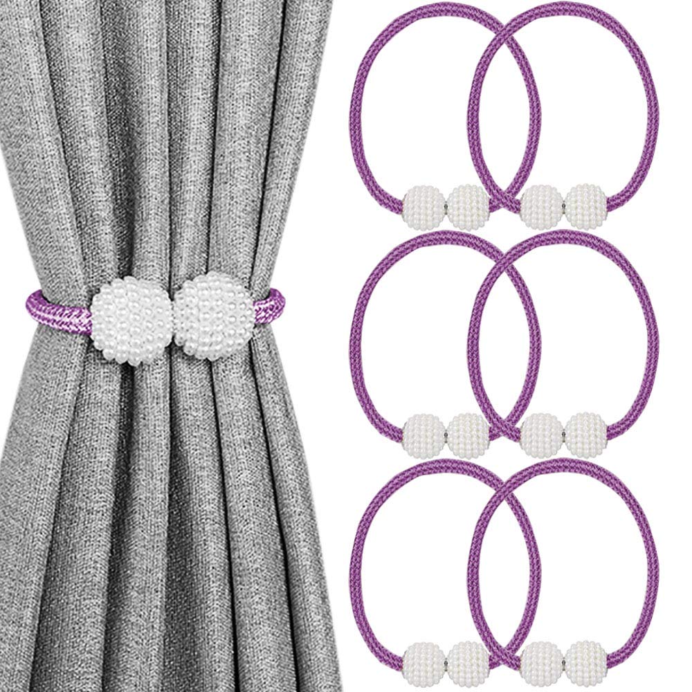Oudini B Curtain Tiebacks, Curtain Tie Acks Rope Curtain Holder Uckles Curtain Holdbacks/B/6 Pack