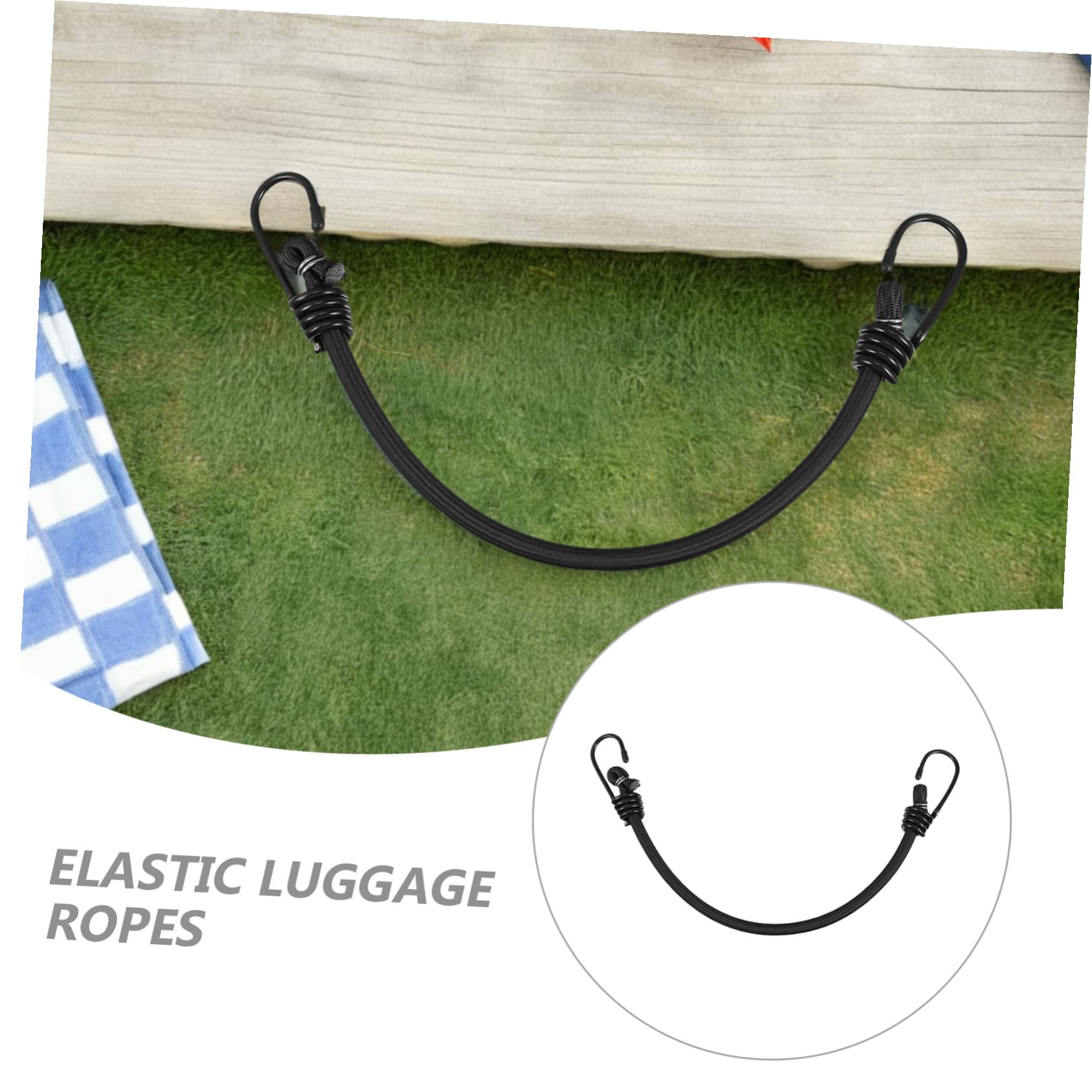 Angoily 6 Pezzi Corde Elastiche con Ganci Cinghie Regolabili Resistenti all’Acqua per Fissaggio Bagagli Campeggio Bicicletta e Veicoli Antivento per Esterni