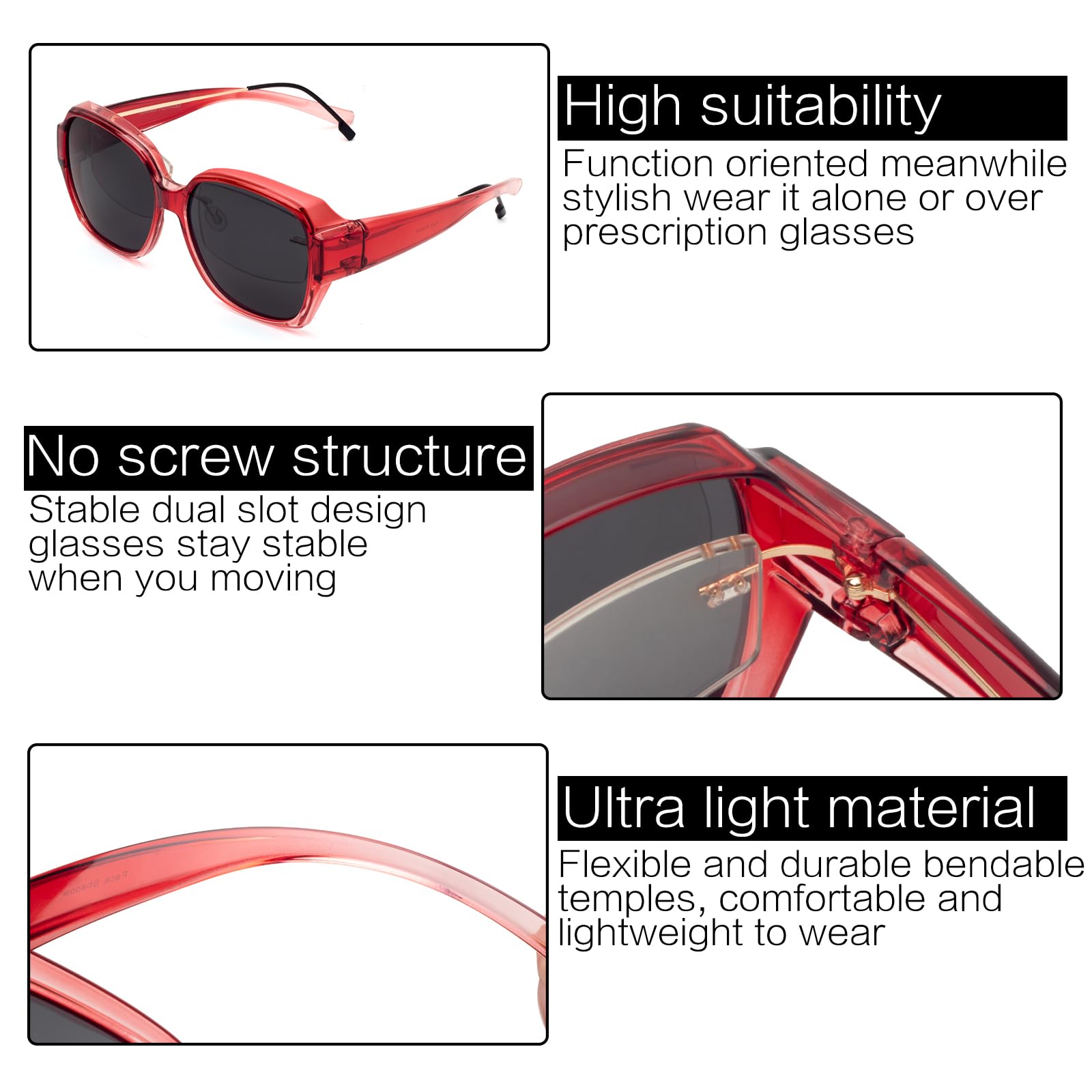 Face Shadow Damskie okulary polaryzacyjne na okulary przeciwsłoneczne do jazdy, jazdy na rowerze, sportu i rekreacji, ochrona UV400