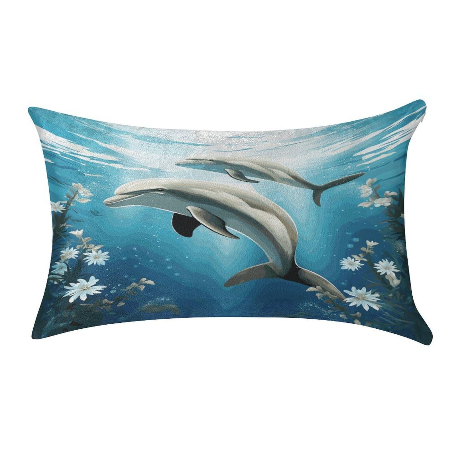 Fekiloot Style Kiss Dolphin Tale Pillow Covers Home Decor Pillow Cases