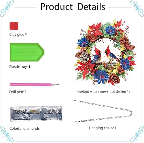 Miniatura 10 de Kit de pintura de diamantes para bricolaje, arte de cristal, letrero colgante de forma especial, decoración de ventana de diamante para decoración