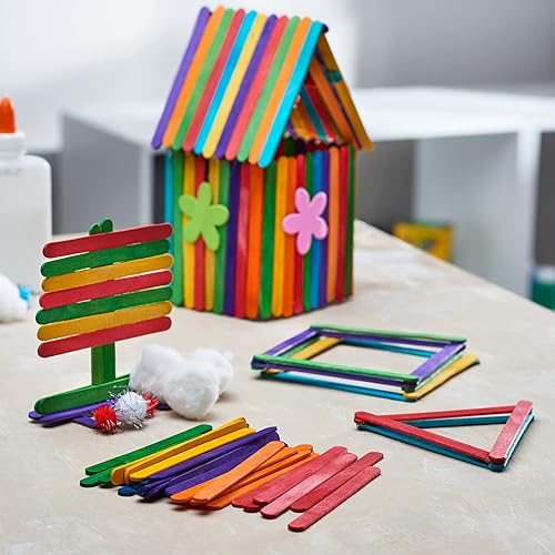 Miniatura 6 de Comfy Package 200 palitos de paletas de colores de 4.5 pulgadas para manualidades, palitos de madera multiusos para helados, helados y más
