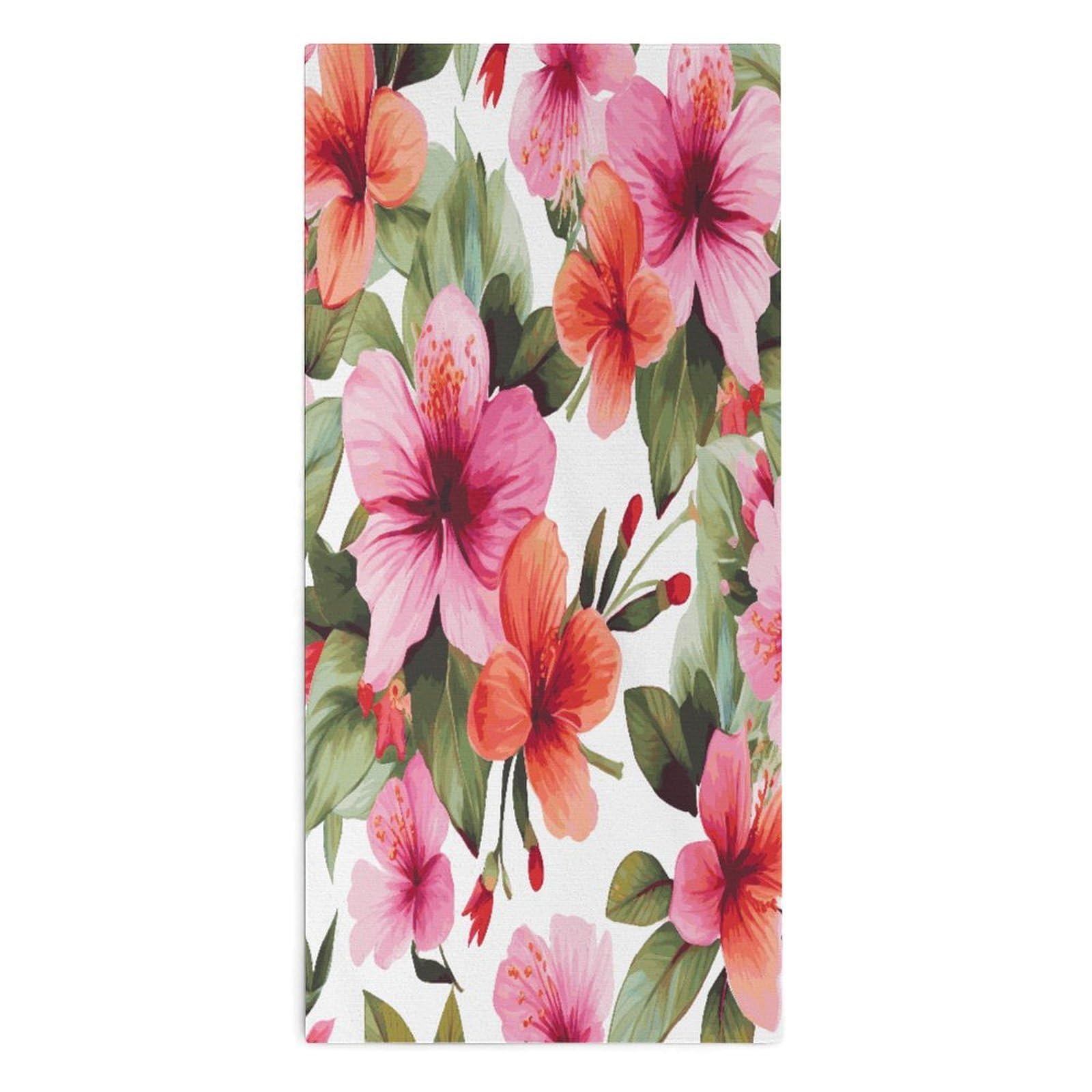 Btcowzrv Style Hawaiian Flower Print1 Bath Towel Beach Towels Shower Towel