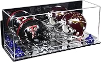 Vista 165 de Better Display Cases Acrílico 2 Mini casco de fútbol (no tamaño completo) vitrina con base de césped transparente (V46/A019)