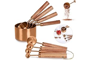 Collection 8 Piece Rose Gold Measuring Cups and Spoons