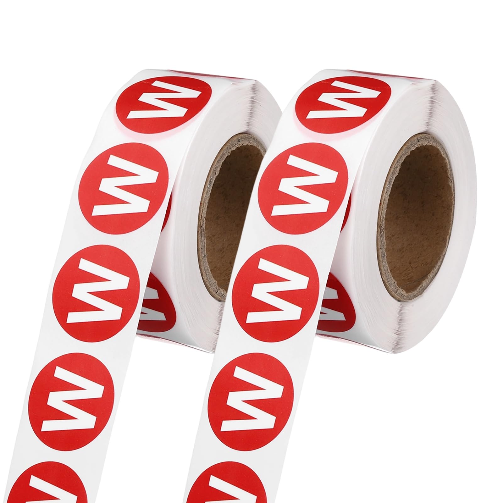PATIKIL 1" Letter Stickers, 1200Pcs Alphabet Stickers Letter W Round Labels Small Vinyl Self Adhesive Label Circle Decals 2 Roll Capital Initial for Office Home Organize Inventory, Red