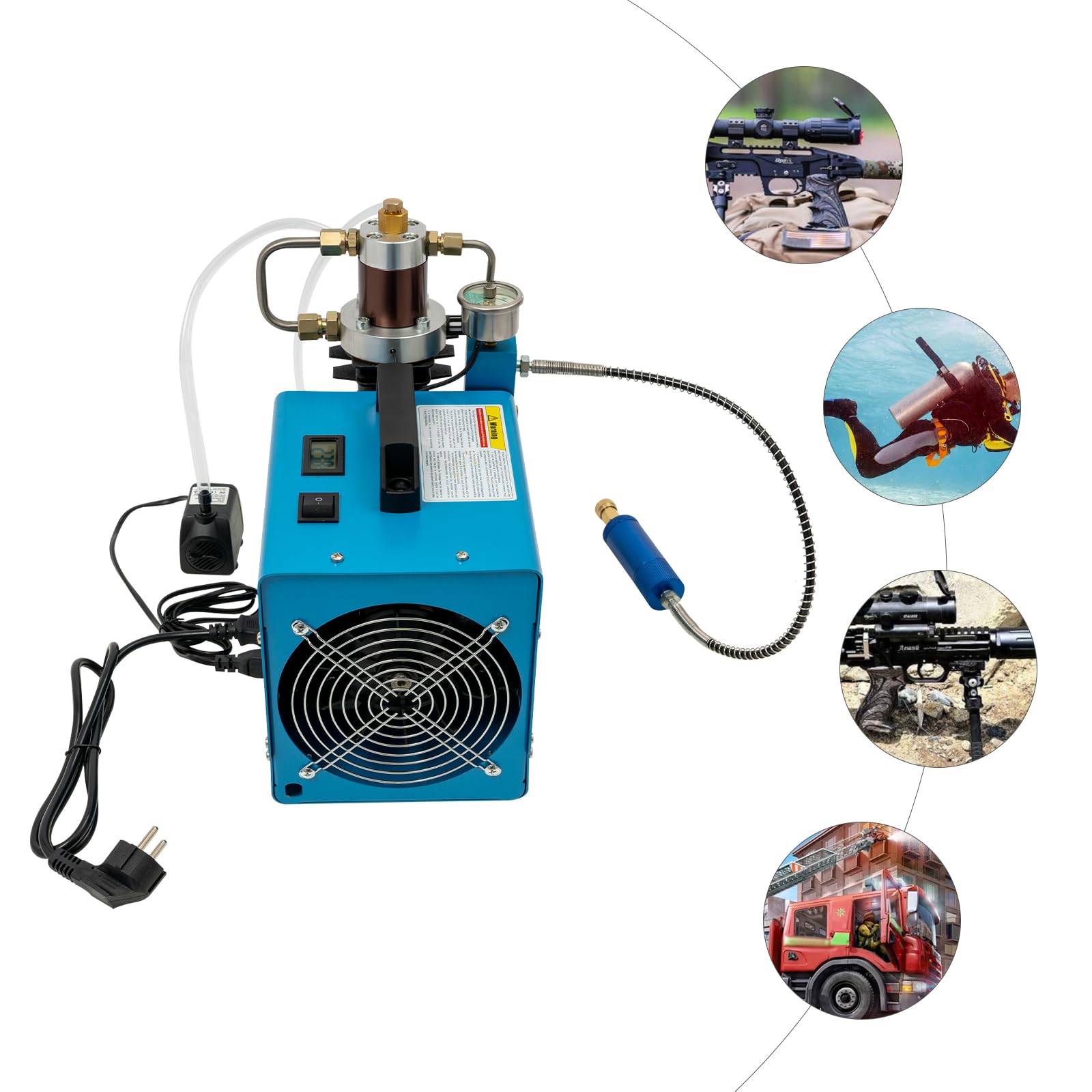 1800W Bomba de compresor de aire de alta presión PCP Compresor Bomba de aire de alta presión Bomba de aire eléctrica Compresor de aire eléctrico Bomba de aire PCP 0-40Mpa 2800RPM