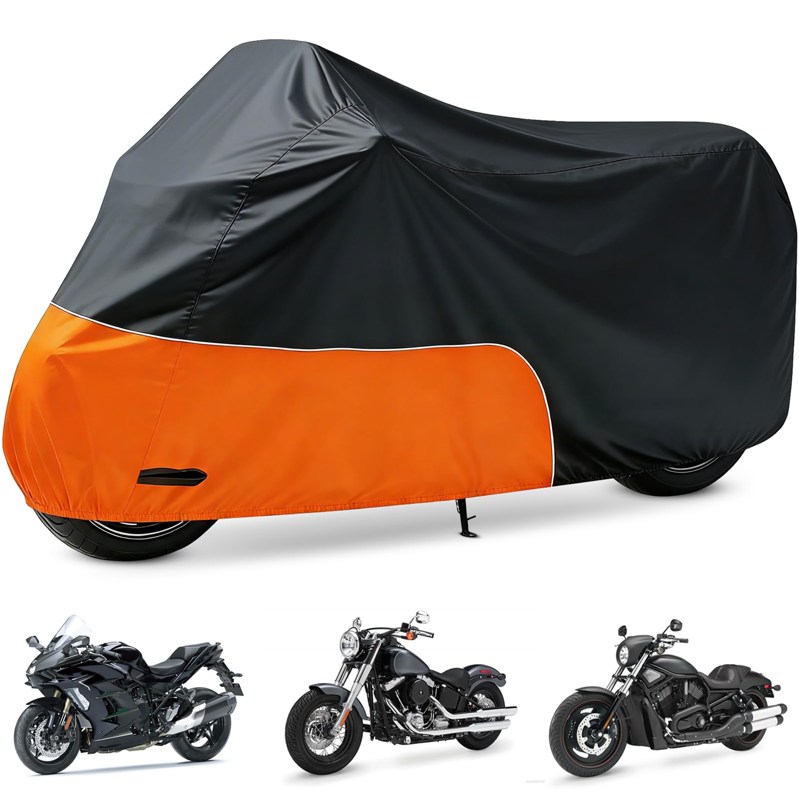 Motorcycle Cover 300D Heavy Duty Waterproof 96 Inch, Orange