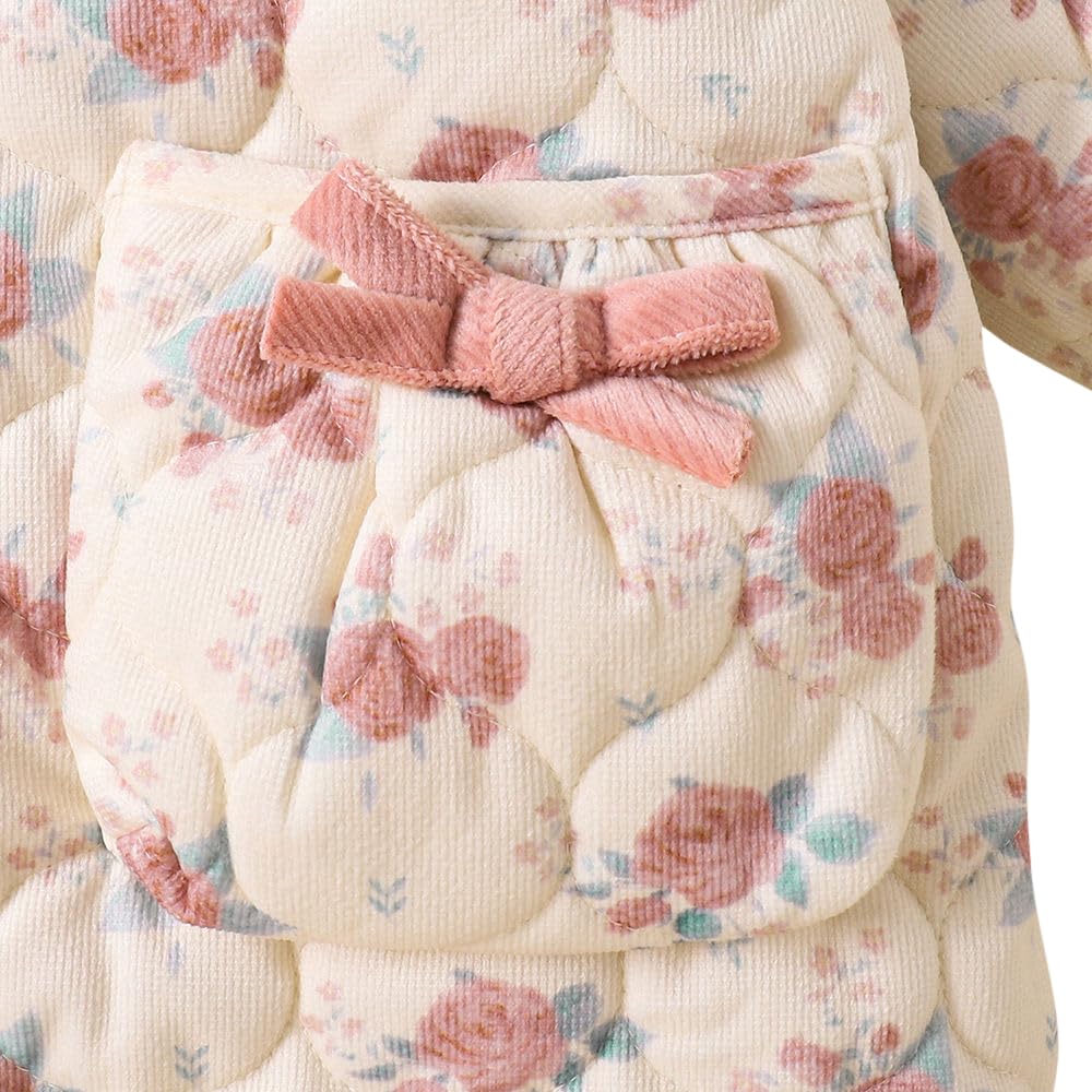 Hopscotch Girls Polyester Mini Length Long Coats in Off-White Color For Ages 5-6 Years 4