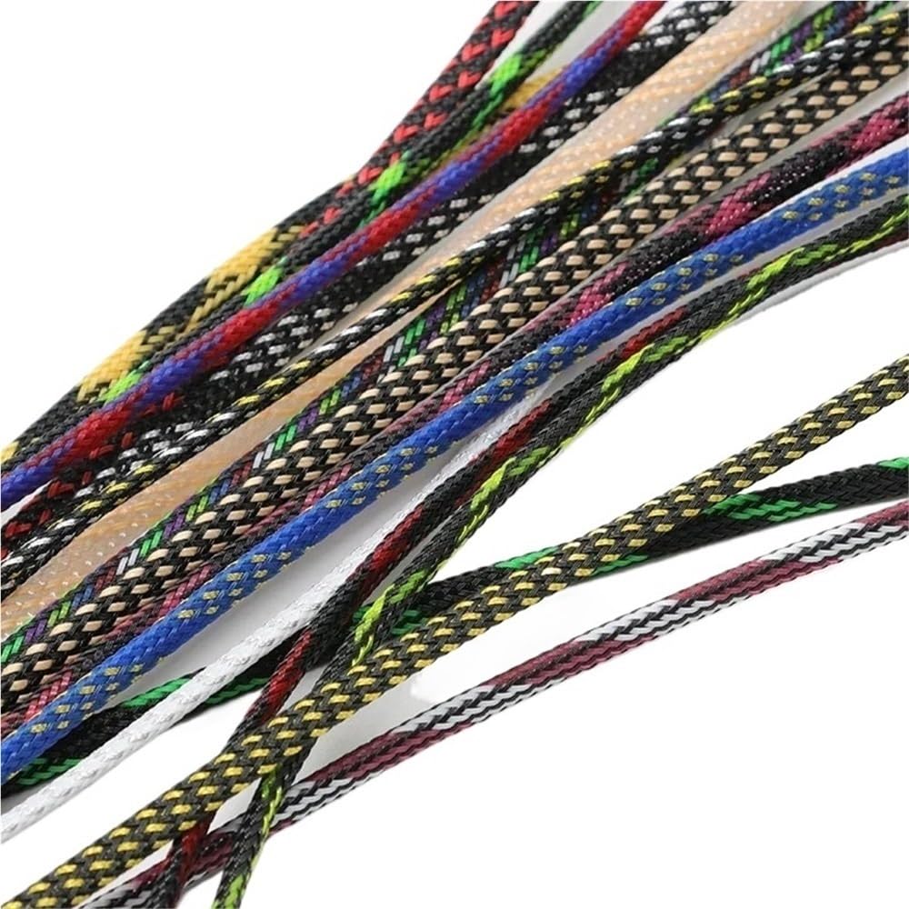 Manica intrecciata Guaine in treccia PET, spessore 10 mm, guaina espandibile ad alta densità for cavi, protettiva avvolgente lunga 1-50 m for fili, 1 pz(Black Silver,30 Meters)