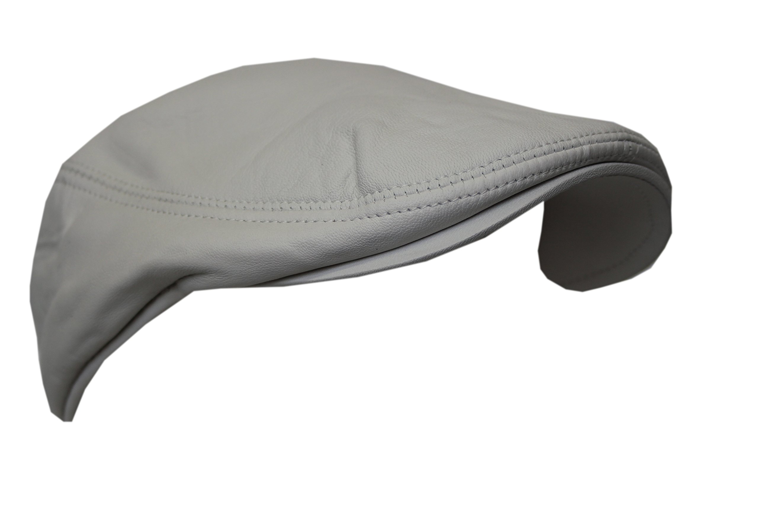 Smart Range Leather Men's White Leather Ivy Cap Lambskin Bunnet Newsboy Beret Cabbie Gatsby Flat Golf Hat
