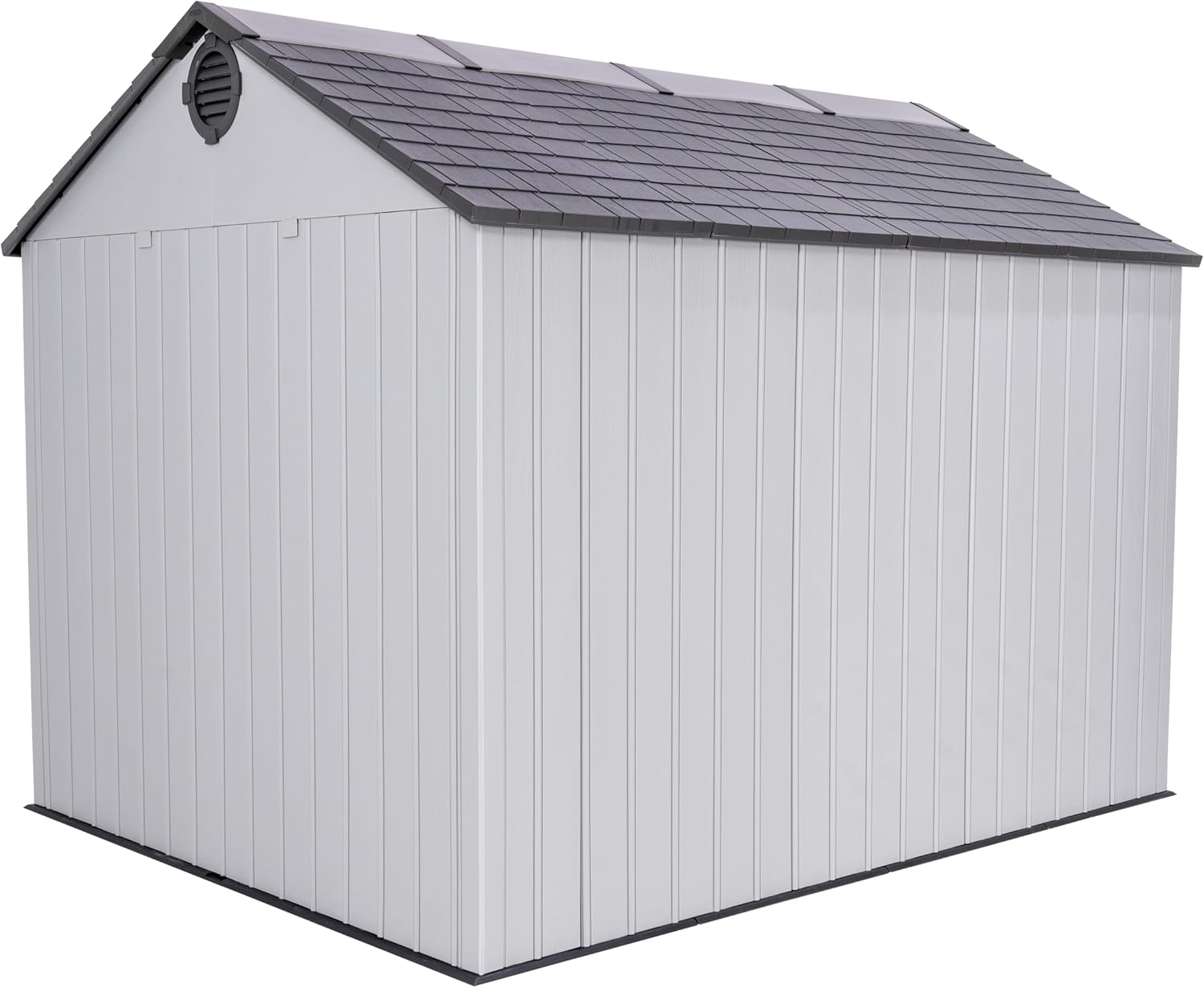 Lifetime Outdoor Storage Shed, 8x10 Ft, Gray, Resin Tool Shed with Lockable Doors and Steel-Reinforced Walls