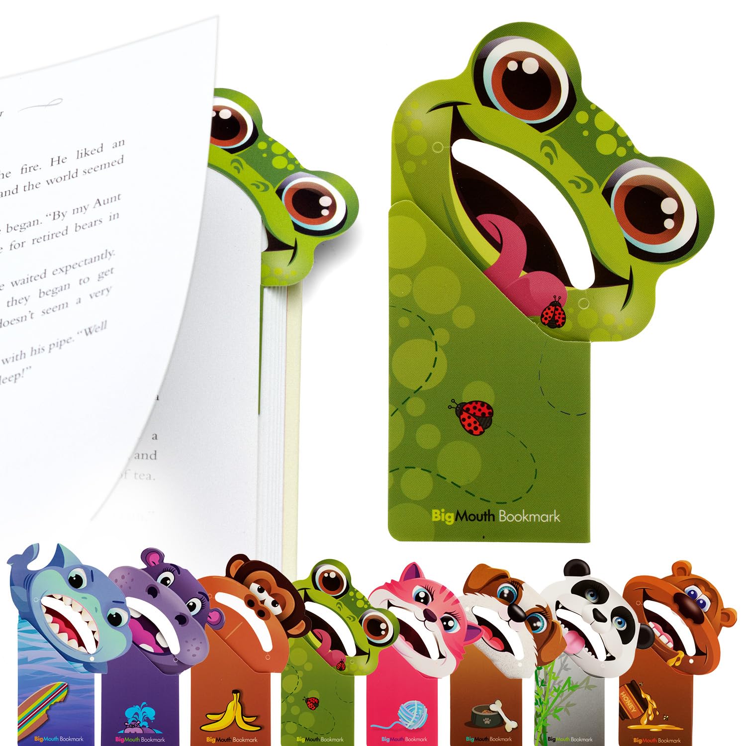 Gifts for Readers & Writers Magnetic Bookmark, BigMouth Corner Bookmark & Page Holder, Cute Stationery, Prevents Dog-Eared Pages & Encourages Reading, Frog