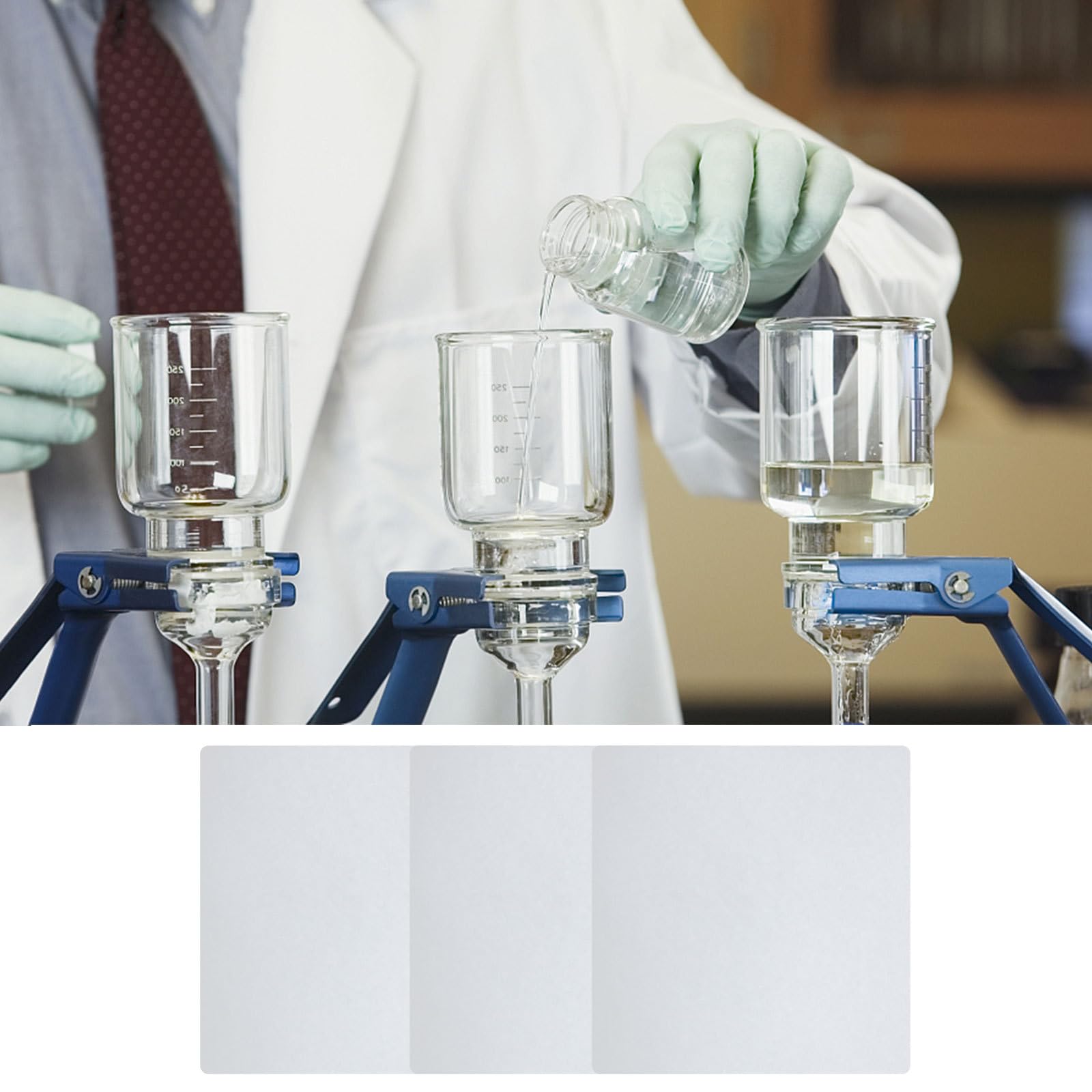 Feuilles de Papier Filtre Qualitatif Blanc Papier Absorbant Pratique et Fiable Lot de 30 pour Laboratoire pour Expériences Scientifiques Simples