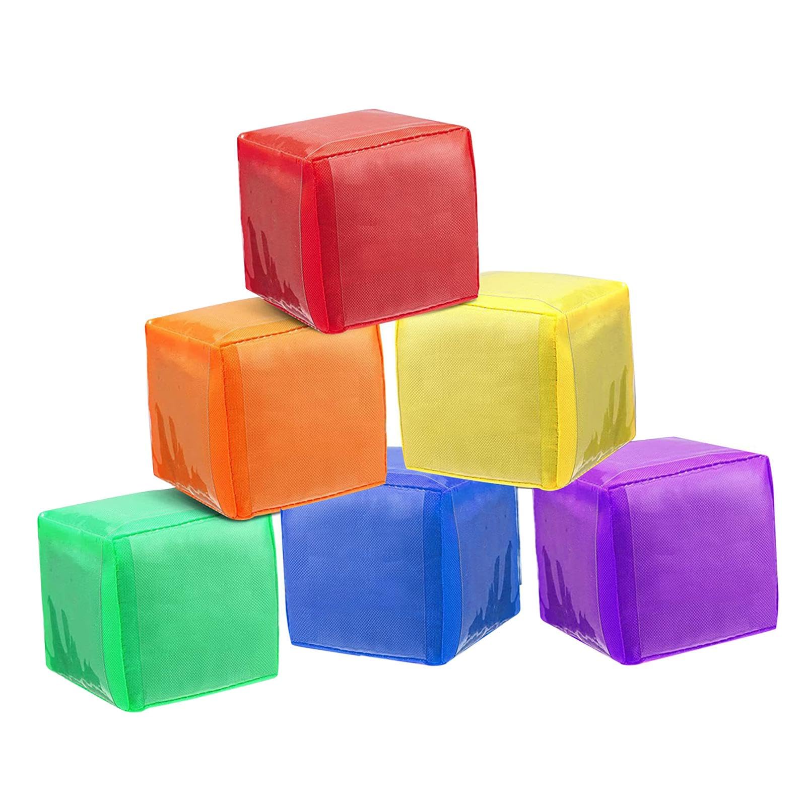Oshhni 6x Foam Dice with Pockets Stacking Blocks Education Playing Game Dices for Students