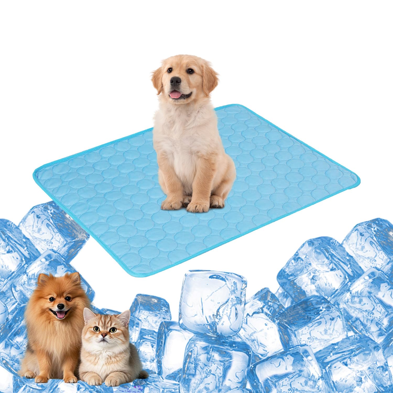 YXHZVON Cooling Mat for Dogs, 50 x 40 cm, Pet Dog Cooling Mat, Cooling Mat, Dog & Cats, Pet Ice Mat, Cooling Pad, Dog Mat, Large Cooling Mat for Dogs, Cats, Pets (Size S) โ image 1