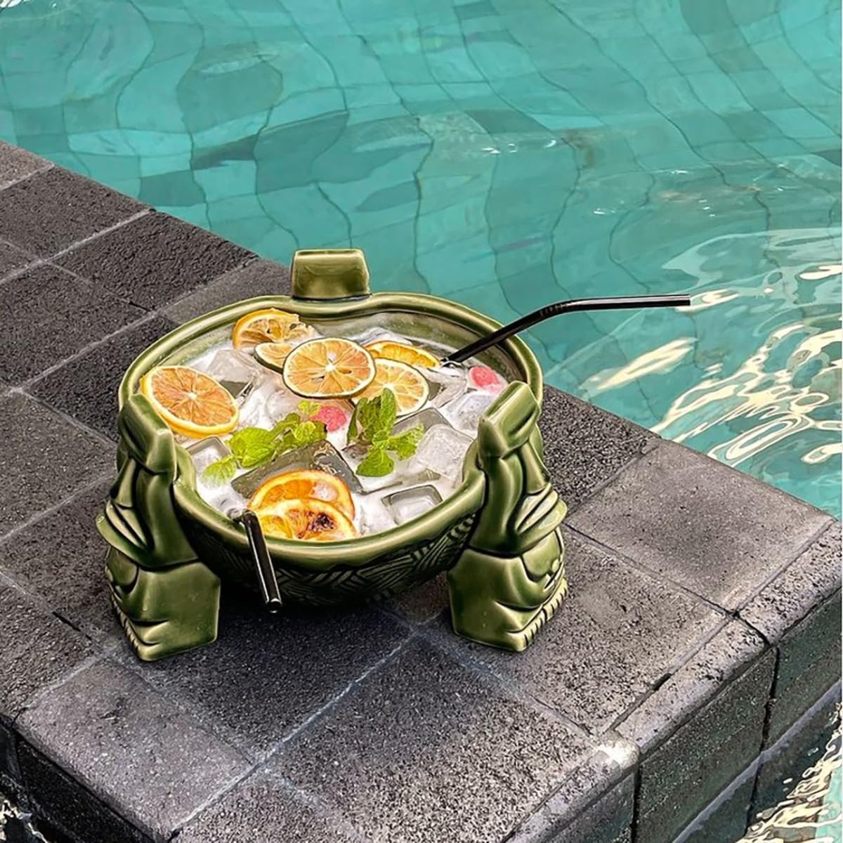TM4003 Skorpion-Schüssel, Keramik, dekorative Schüssel, Insel-Thema, Rum-Punch-Cocktailglas für Bar, Party, Urlaub, 900 ml