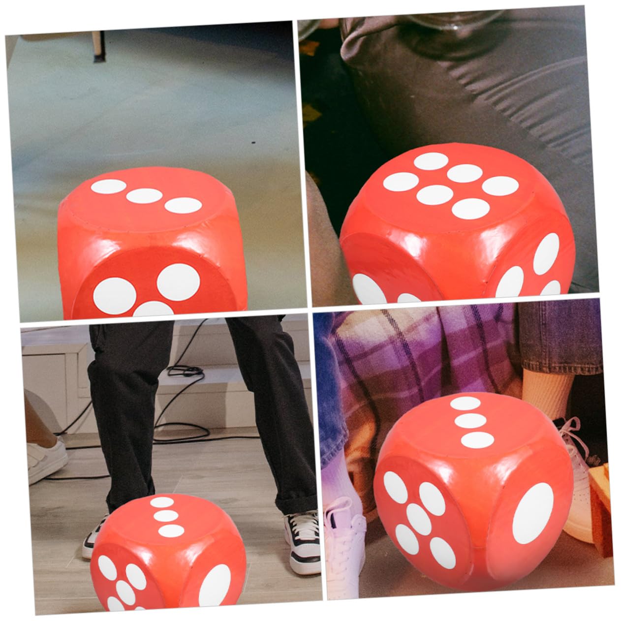 Dadi di Schiuma Giganti Rossi per Giochi di Società e Lotterie, Dado Sovradimensionato Leggero e Sicuro per Bambini, Accessorio Didattico per Abilità Matematiche e Feste, 30 Cm,