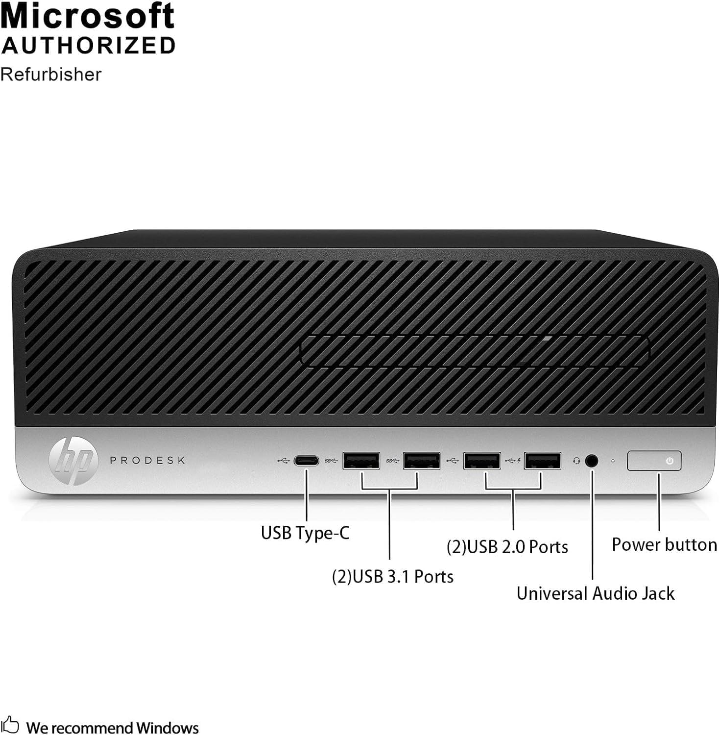 HP ProDesk 600 G3 SFF - Ordenador de sobremesa (Intel Core i5-6500, 8 GB de RAM, 256 GB SSD, WiFi, Bluetooth, teclado QWERTY, Windows 11 Pro (reacondicionado)