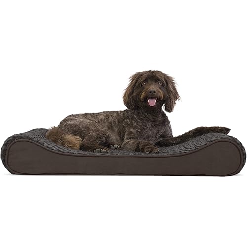 Furhaven Orthopedic, Cooling Gel, and Memory Foam Pet Beds for Small, Medium, and Large Dogs - Ergonomic Contour Luxe Lounger Dog Bed Mattress and More