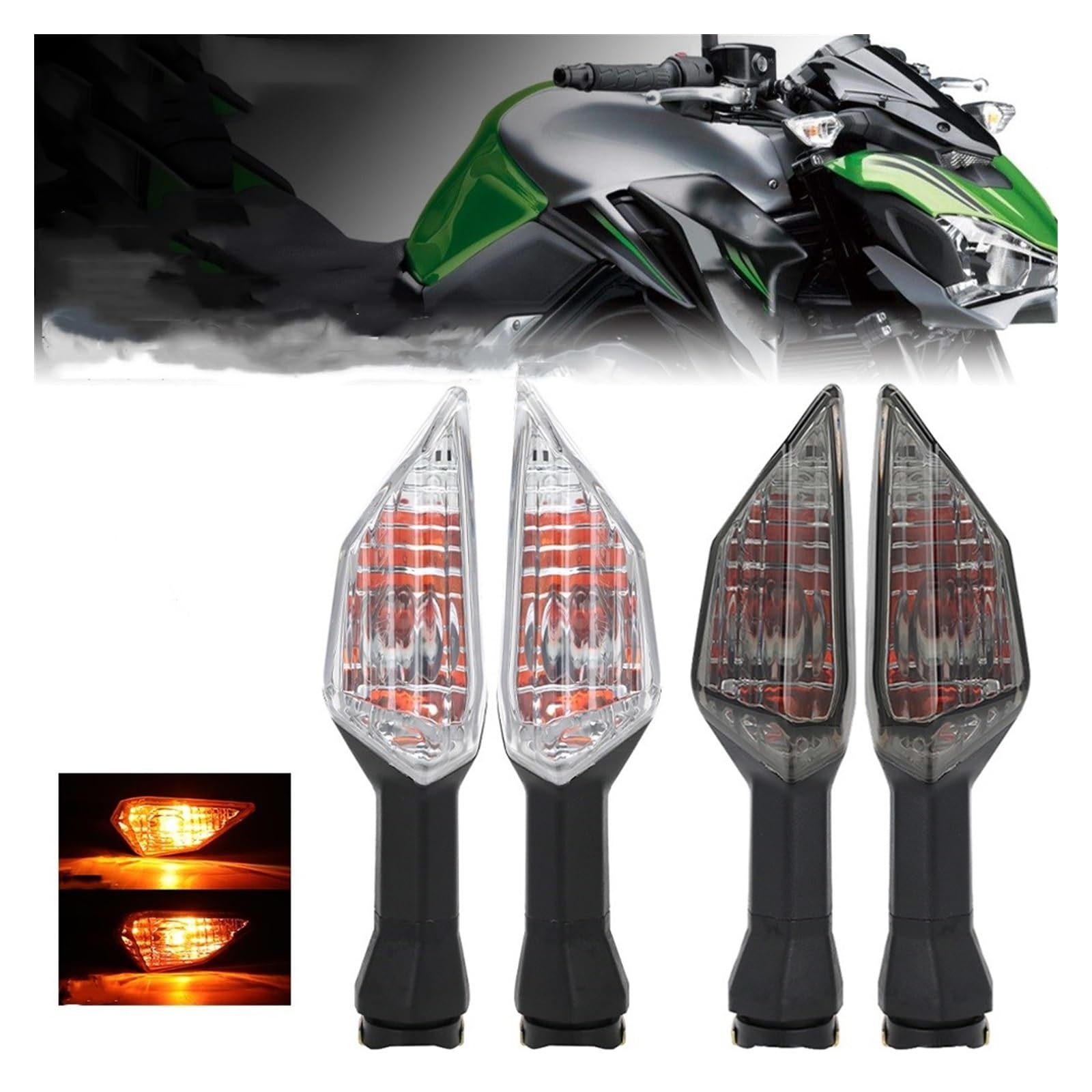 Indicatori di Direzione Indicatore di direzione per KAW&ASAKI Z400 Z650 Z800 Z900 Z1000 Z250 Z300 ver&sys X300 1000 650 KLR Ni&nja 125 Z250SL Indicatori di direzione
