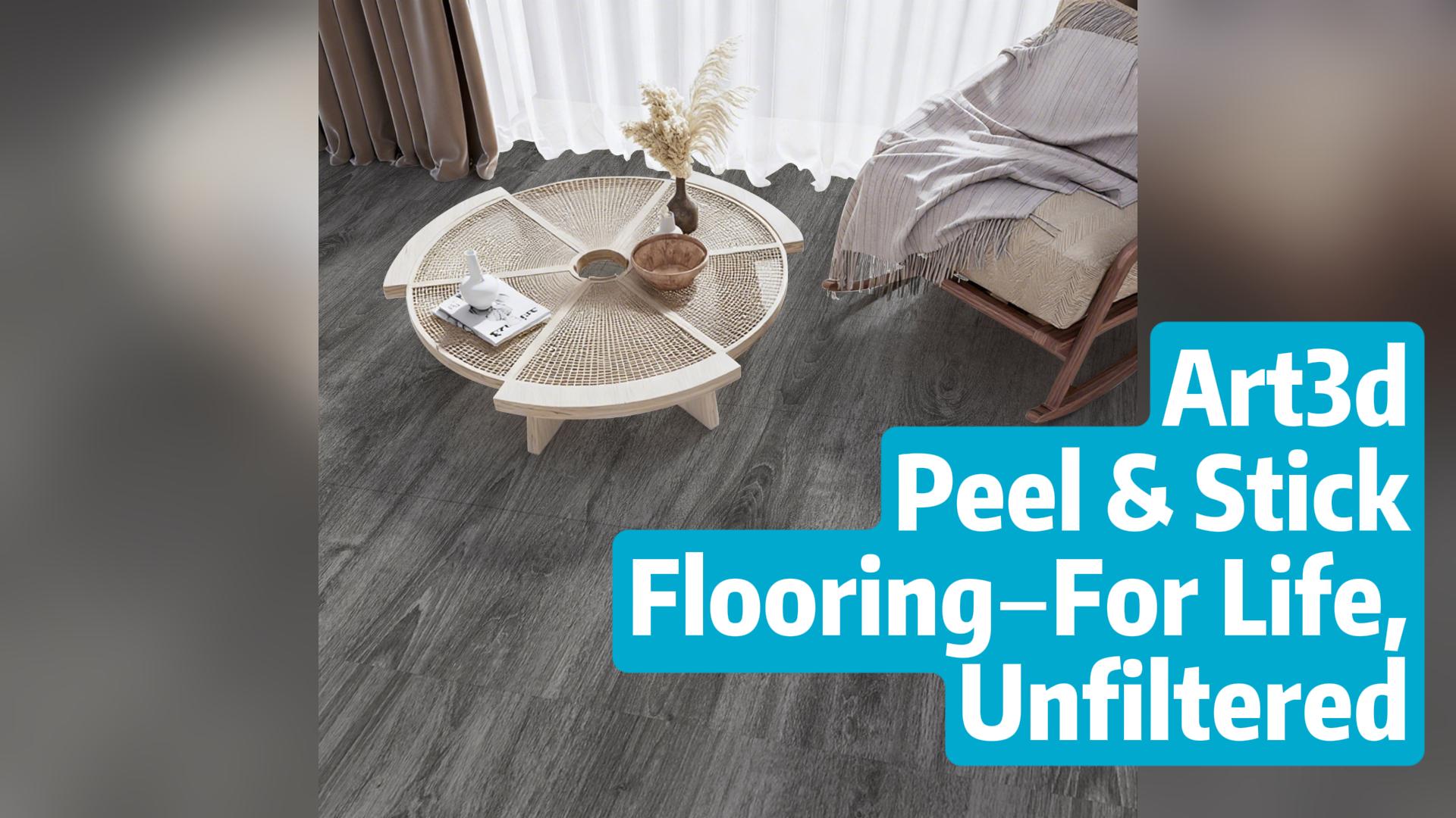 Image of Art3d 30-Pack Peel and Stick Flooring Wood Planks, 12 x 12 in, Grey Oak