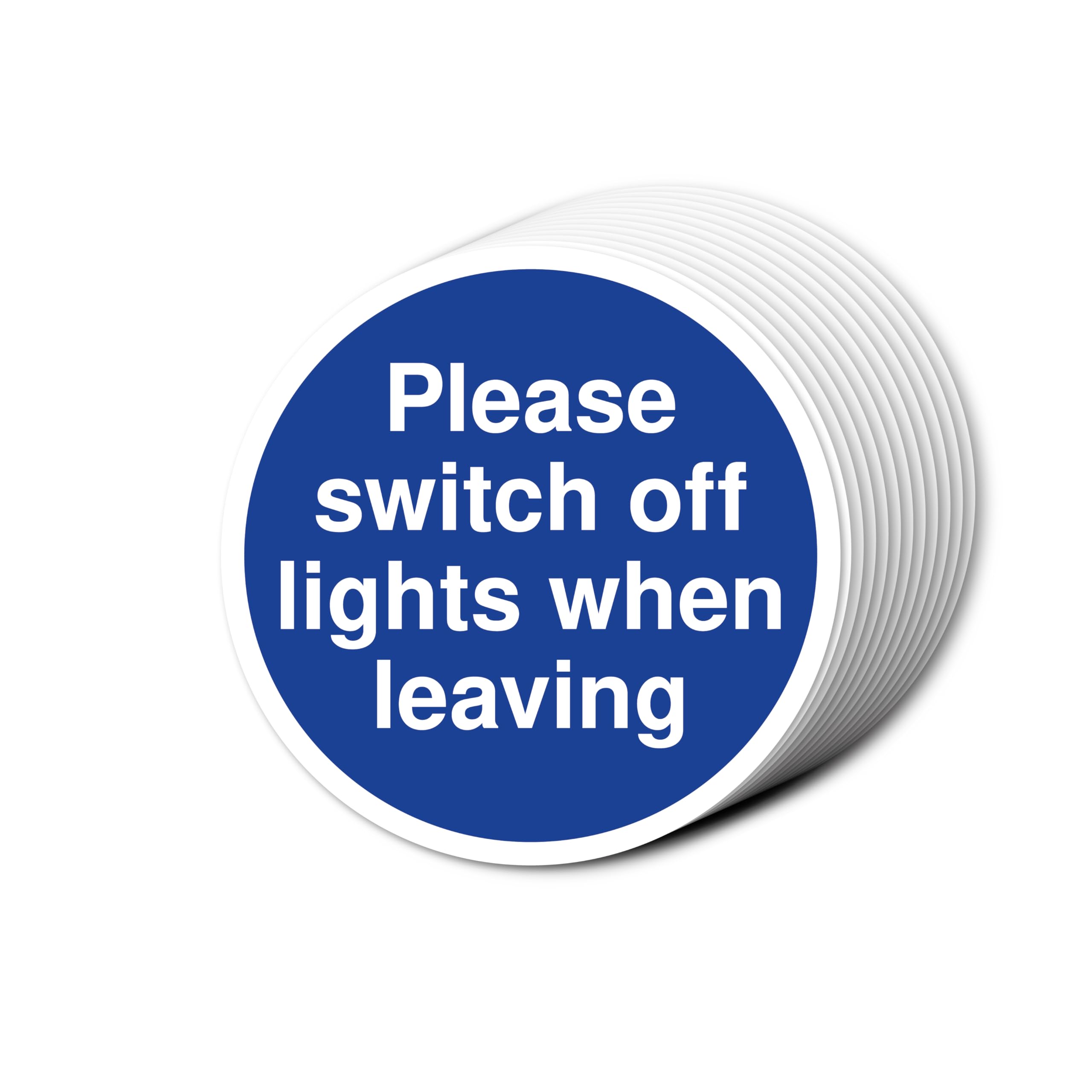 Please Switch Off Lights When Leaving Fire Door Signs 80mm x 80mm Multi Pack Strong Adhesive Vinyl Stickers for Fire Door Safety (12)
