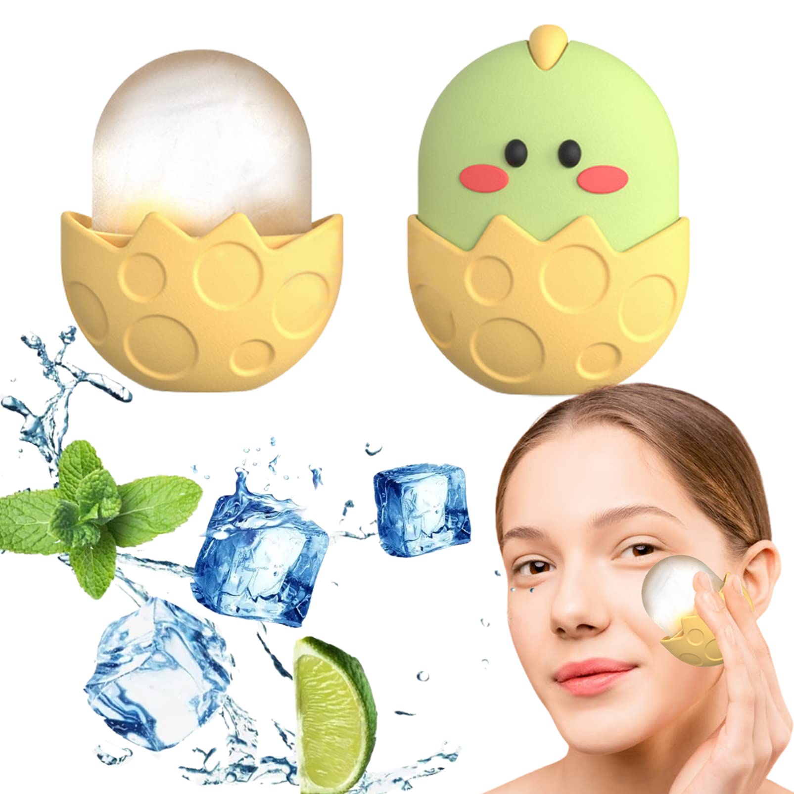 Ice Roller for Face and Eyes, Mini Ice Roller, Gua Sha Face Massage Chick Ice Mould for Reduce Eye Puffiness, Shrink Pores, Remove Fine Lines, Enhance Skin Elasticity