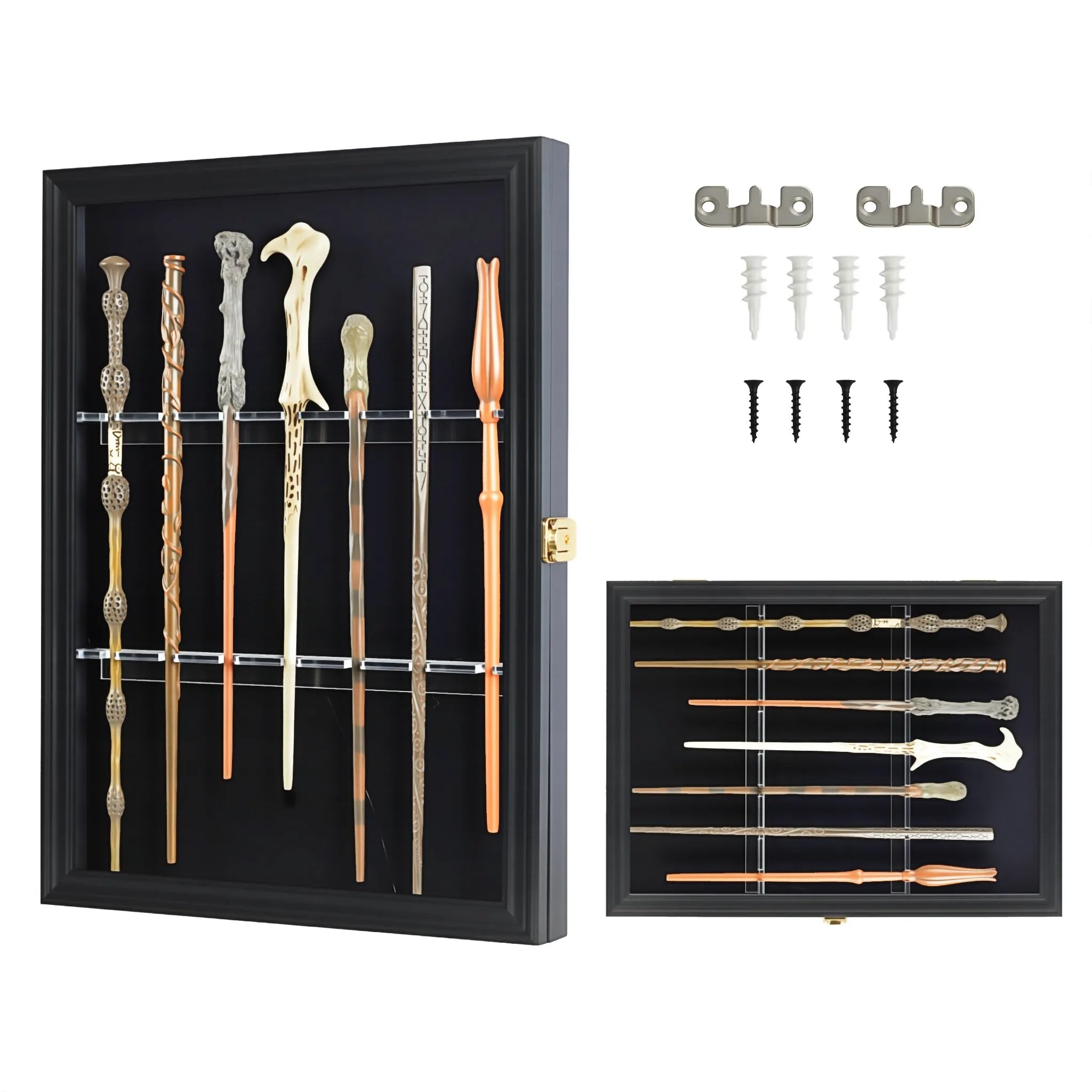 Amazon.com: Magic Wand Display Case for 7 Wands - Lockable Wall