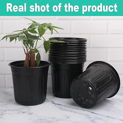 Miniatura 3 de IHDYPPEW 120 Pack 1 Gallon Nursery Pot, 6.5 Inch Garden Flower Pots for Succulents and More (Black)