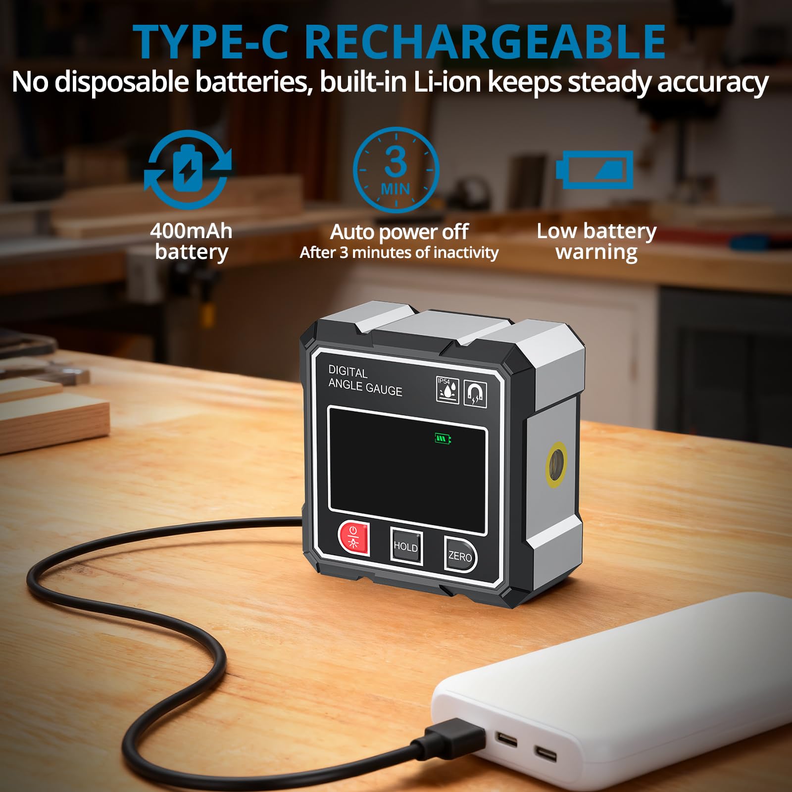 AUTOUTLET Inclinómetro Digital con laser 4x4 Buscador de Ángulos 4 * 90 ° Indicador de Bisel, Inclinómetro con Luz de Fondo Magnética, IP54 Impermeable Caja de Nivel Digital