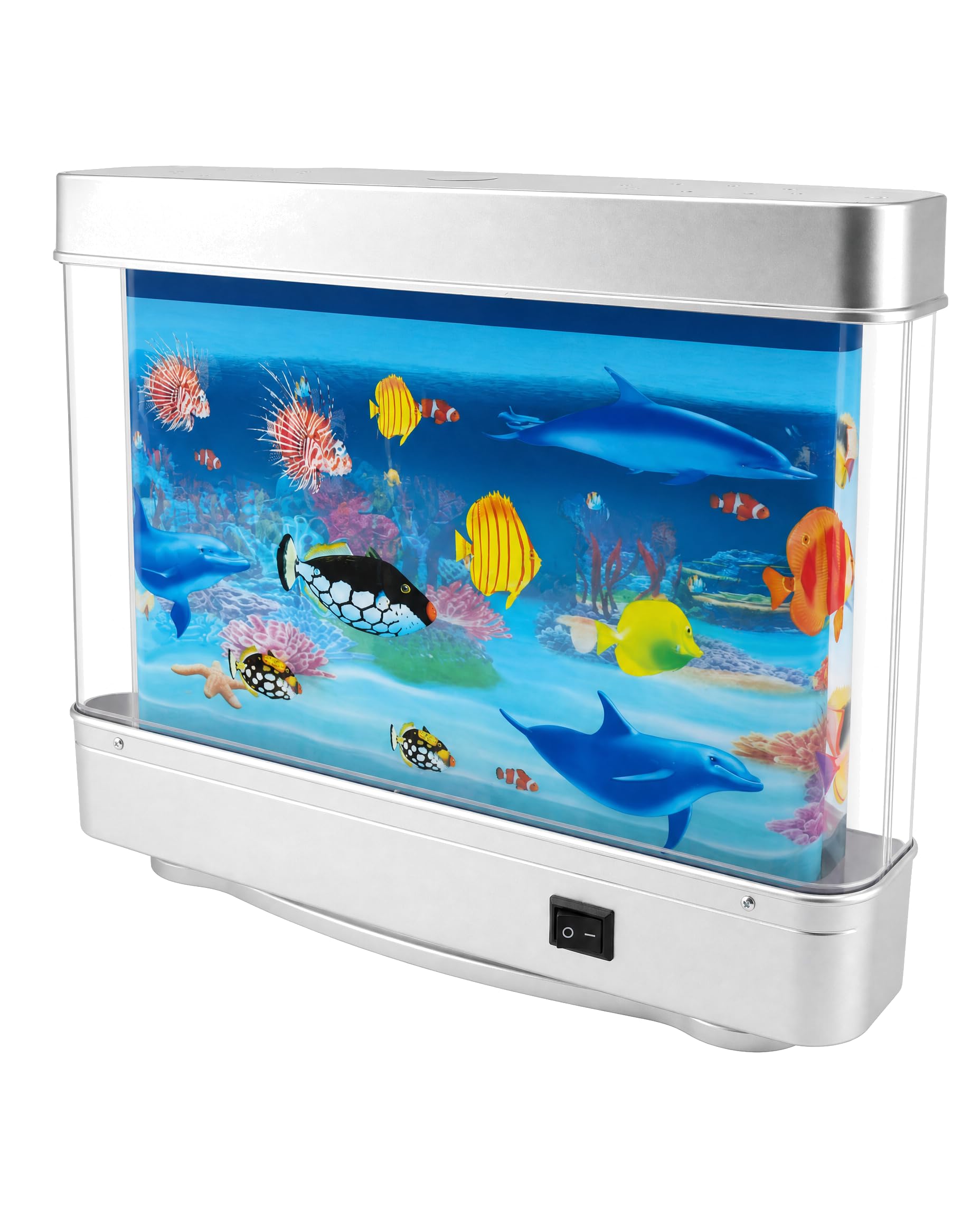 Luqeeg Aquarium Poissons Tropicaux Artificiels avec Poissons Mouvement, Mini Veilleuse D'aquarium Réaliste Conçu pour la Thérapie Sensorielle ou les Séances Relaxation, Décoration Bureau
