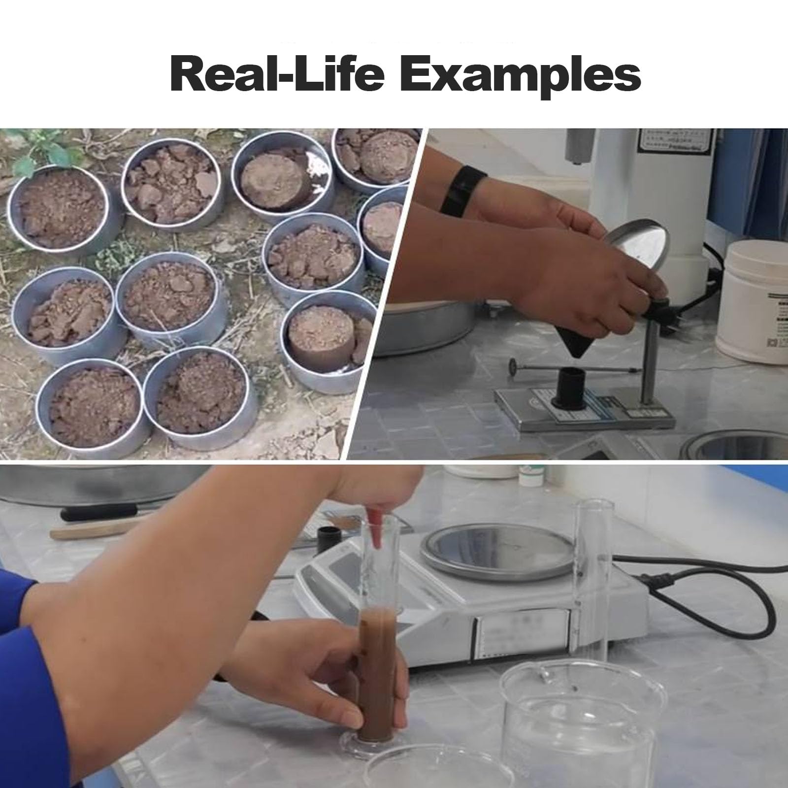 Tester Di Velocità Di Rigonfiamento Libero Del Suolo Da Laboratorio, Strumento Di Misurazione Del Suolo Con Agitatore Da 250 Mm, Imbuto Regolabile Senza Collo, Contenitore Per Campioni Di Terreno