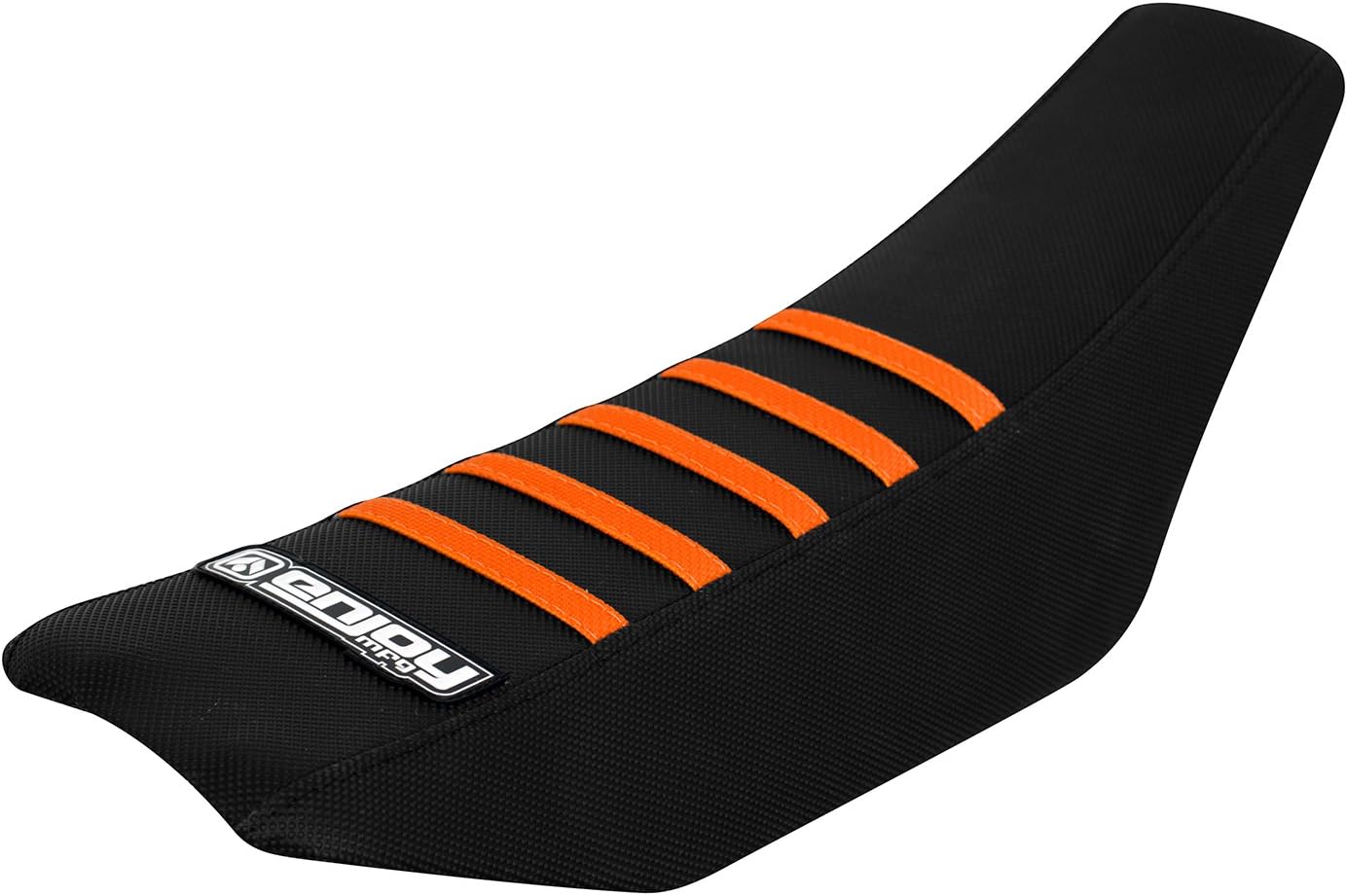 Enjoy Mfg Seat Cover - Compatible Fit for 2009-2015 KTM SX50 SX 50 - All Black/Orange Ribs #90