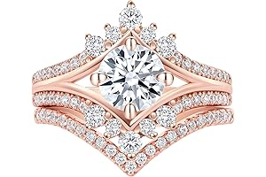 SHELOVES Vintage Crown Shape Wedding Engagement Ring Sets