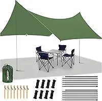 JOYFOX Tenda Gazebo 3x5m Impermeáve, SPF50+, Proteção Solar e Chuva, Camping, Praia, Jardim, Viagem, Estrutura Estável em Alumínio