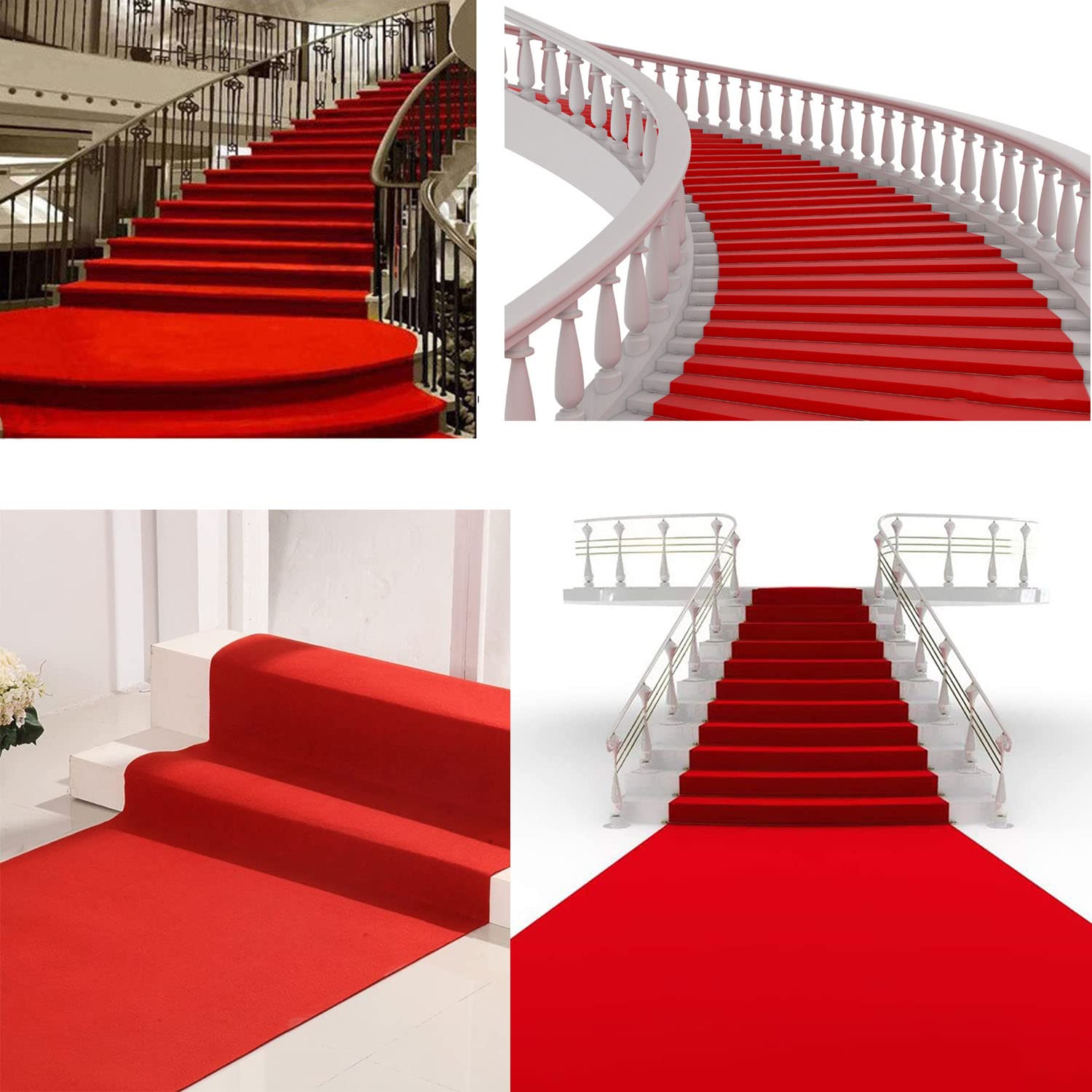 uyoyous Tappeto da matrimonio, VIP eventi, rosso, 10 m x 1 m, 2 mm, usa e getta