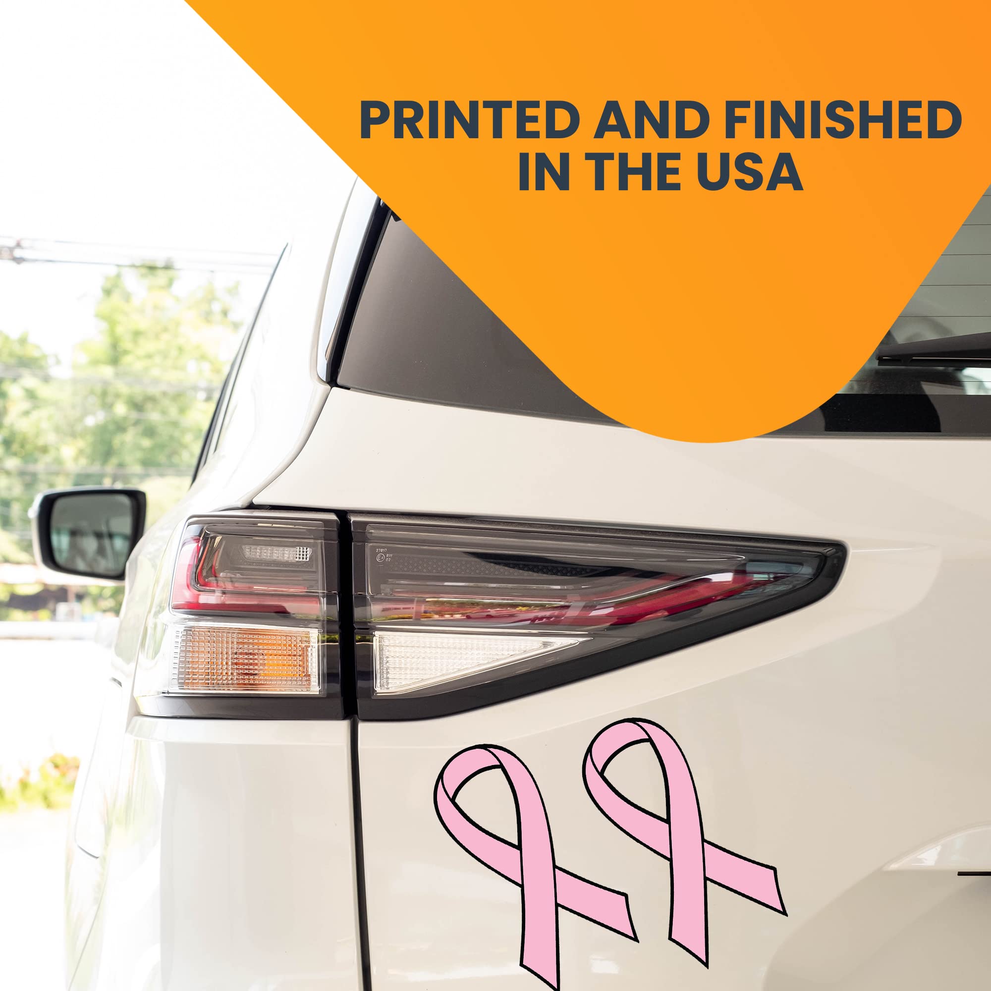 Magnet Me Up Adhesivo magnético para concienciación sobre el cáncer de mama, paquete de 2, 3.5 x 7 pulgadas, imán automotriz resistente para coche, camión, SUV