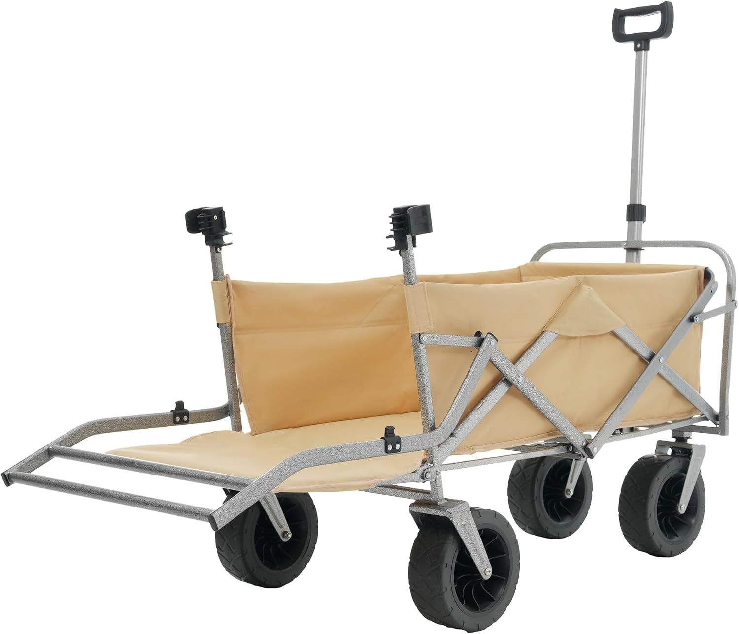 P PURLOVE 2WAY 両手ハンドル キャリーワゴン アウトドアワゴン 後ろ開け 折りたたみ コンパクト