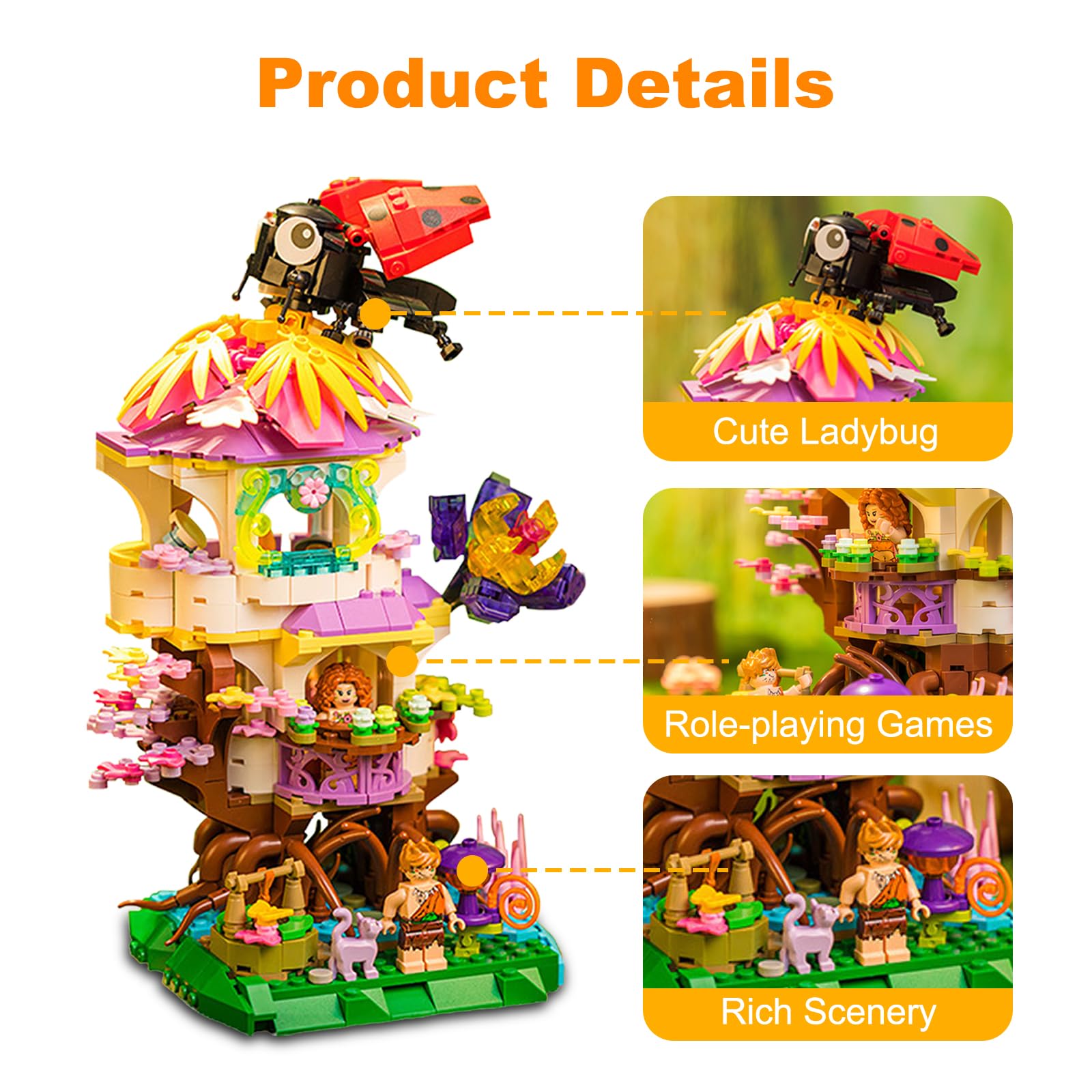 Amazon.co.jp: ツリーハウスの組み立ておもちゃ、737ピース