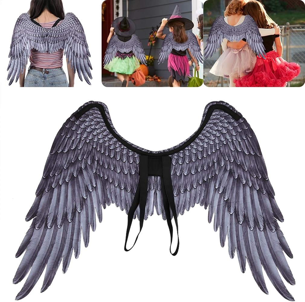 Ailes D’ange Blanches Pour Enfants – Grande Plume Halloween, Costume Cosplay, Accessoire Fête – Taille 33x54x68 Cm