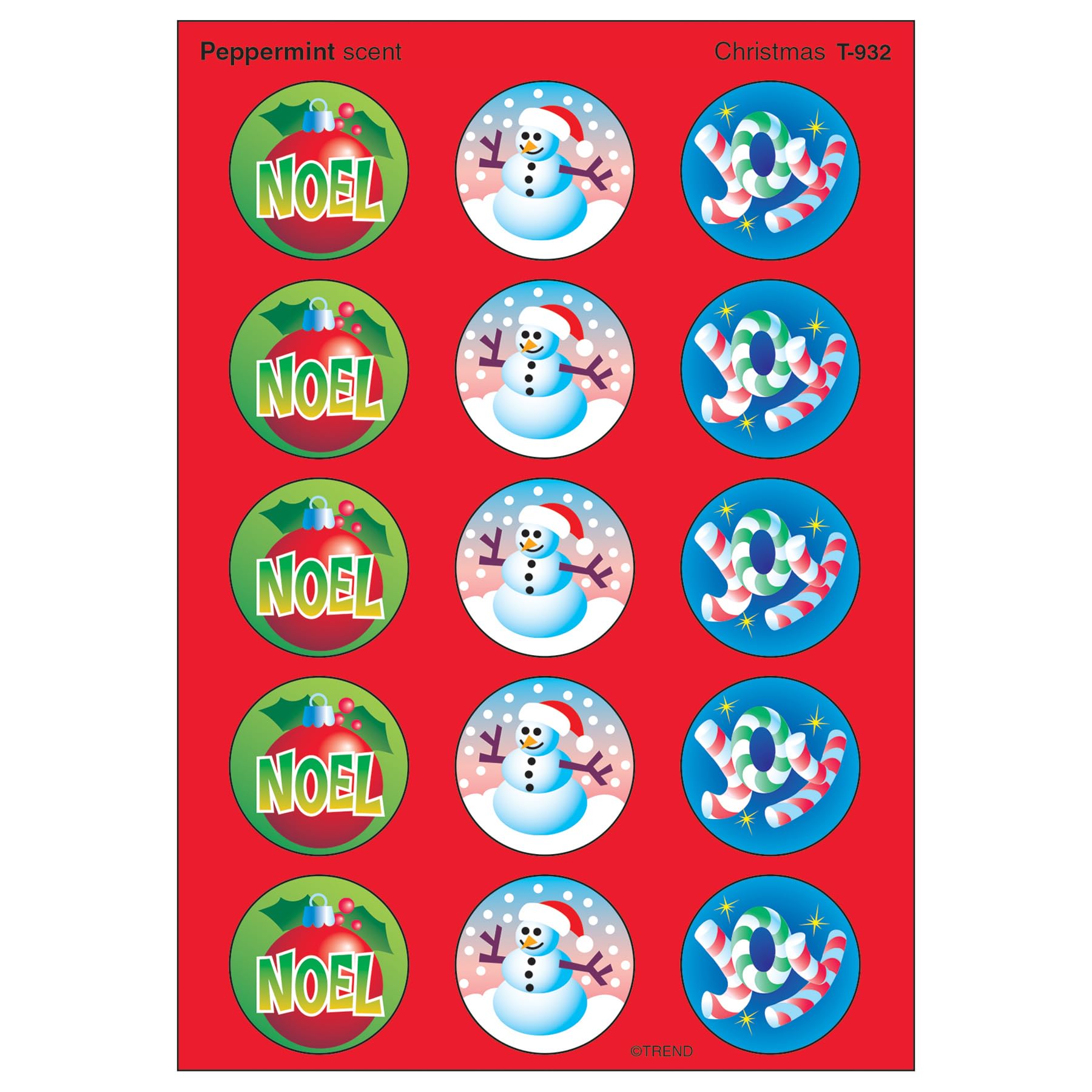 TREND enterprises, Inc. Christmas/Peppermint Stinky Stickers, 60 ct.