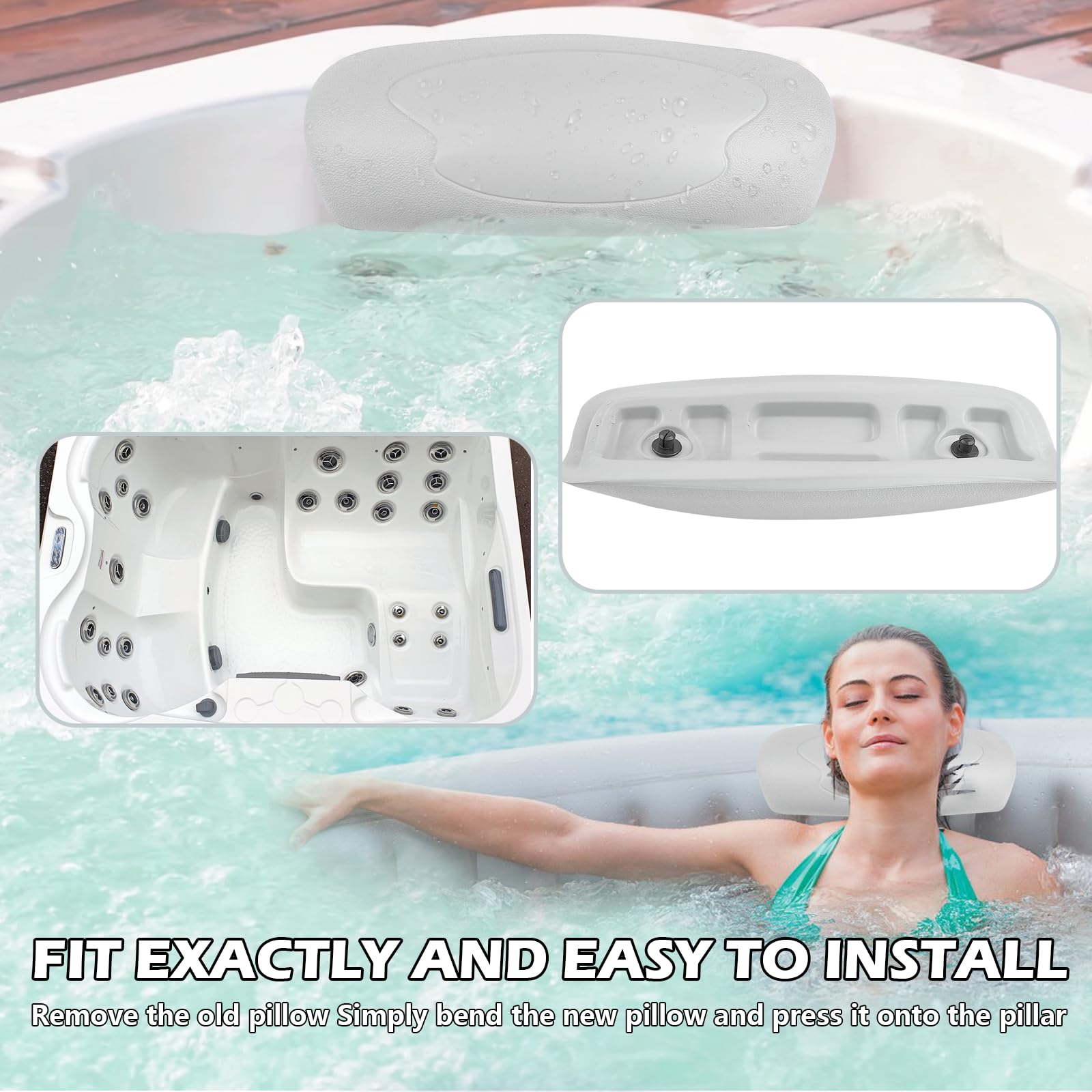 72597 Whirlpool-Kissen, Ersatz für Hot Spring Vista Whirlpool Spa Envoy Whirlpool Kissen Vanguard Jetsetter Prodigy Highlife Sovereign Series Whirlpool Kopfstütze 2002–2007