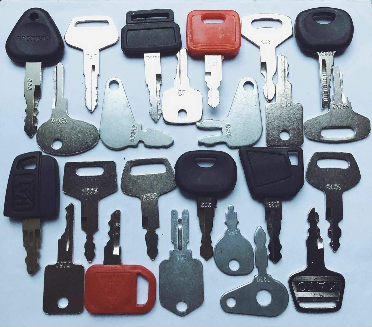 24 Heavy Equipment Construction Machines Ignition Key Set CAT Volvo JCB Case JD - Foto 5