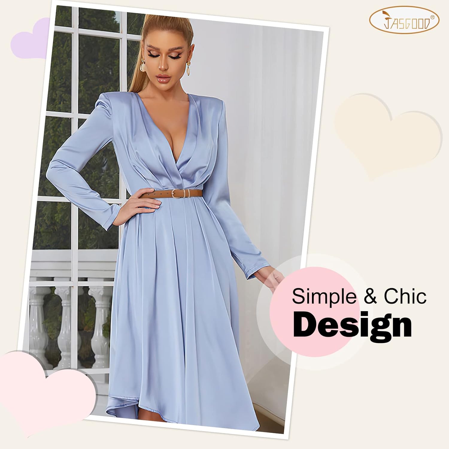 JASGOOD 2 Pack Women Leather Belt for Jeans Ladies Belts for Dresses Pants Plus Size Work Belt with Gold Buckle - Image 4