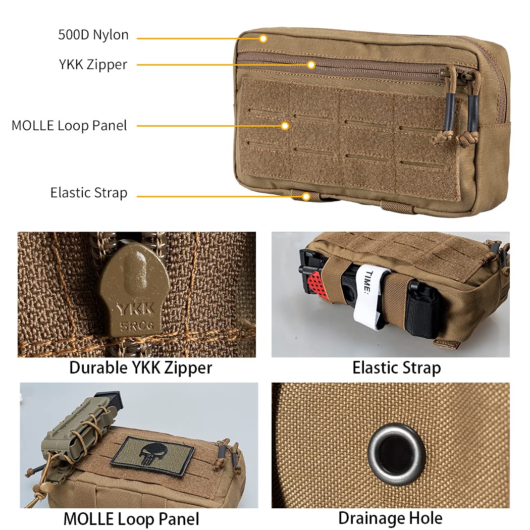 IDOGEAR Torba admin MOLLE Taktyczny Woreczki zrzutowe Dwufunkcyjna torba EDC z zestawem do przenoszenia