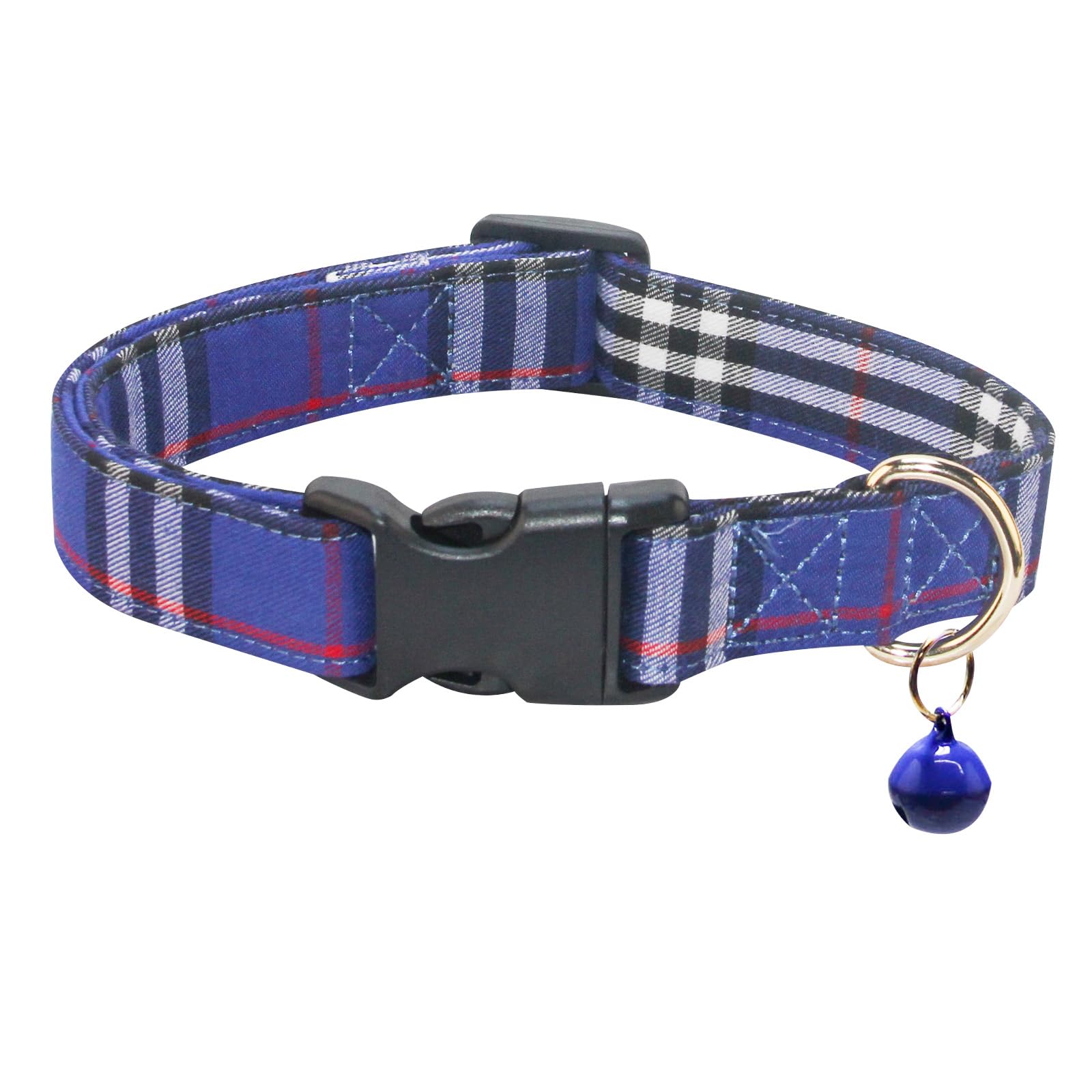 NISIYE Cute Plaid Dog Collar with Safety Buckle - Adjustable and Comfortable Dog Collars for Small Medium Large Dogs, Stylish Puppy Collar for Boy