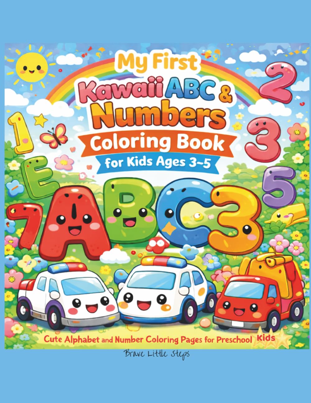 My First Kawaii ABC & Numbers Coloring Book for Kids Ages 3–5: Cute Alphabet and Number Coloring Pages for Preschool Learning (Brave Little Steps – Kawaii Coloring Series)