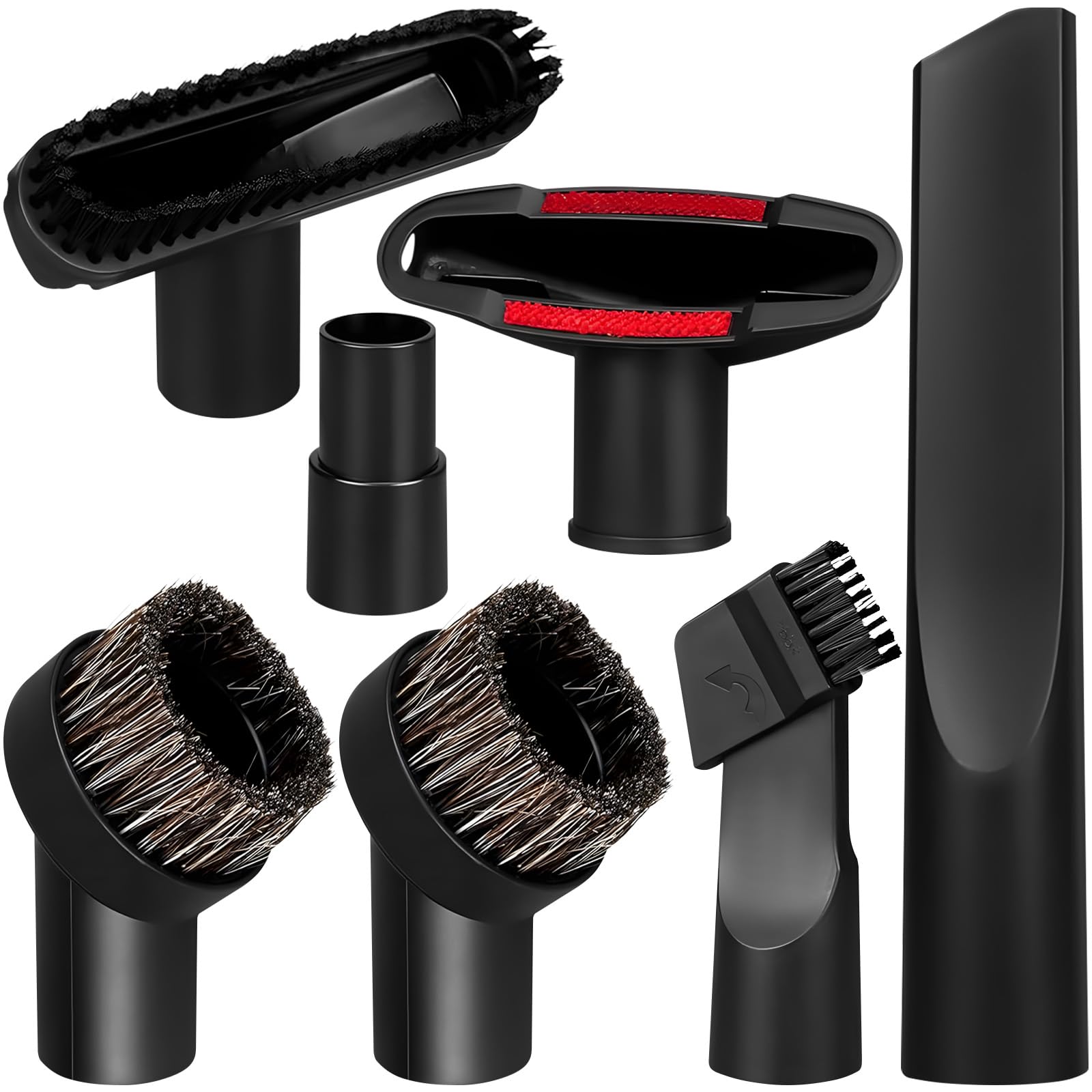 7Pcs Universal 32mm Vacuum Accessories Parts Compatible with Karcher, Shark, Vax, Hoover & Other Vacuums, Stick & Upright Cleaners Attachments for Dusting, Pet Hair Removal & Multi-Surface Cleaning