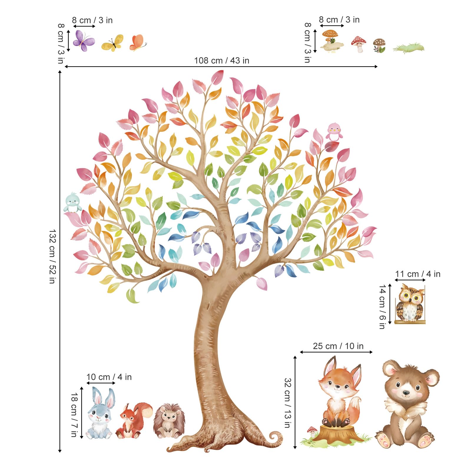 Graz Design - Adhesivo Decorativo Para Pared, Diseño De Animales Del Bosque Bailando En La Habitación Del